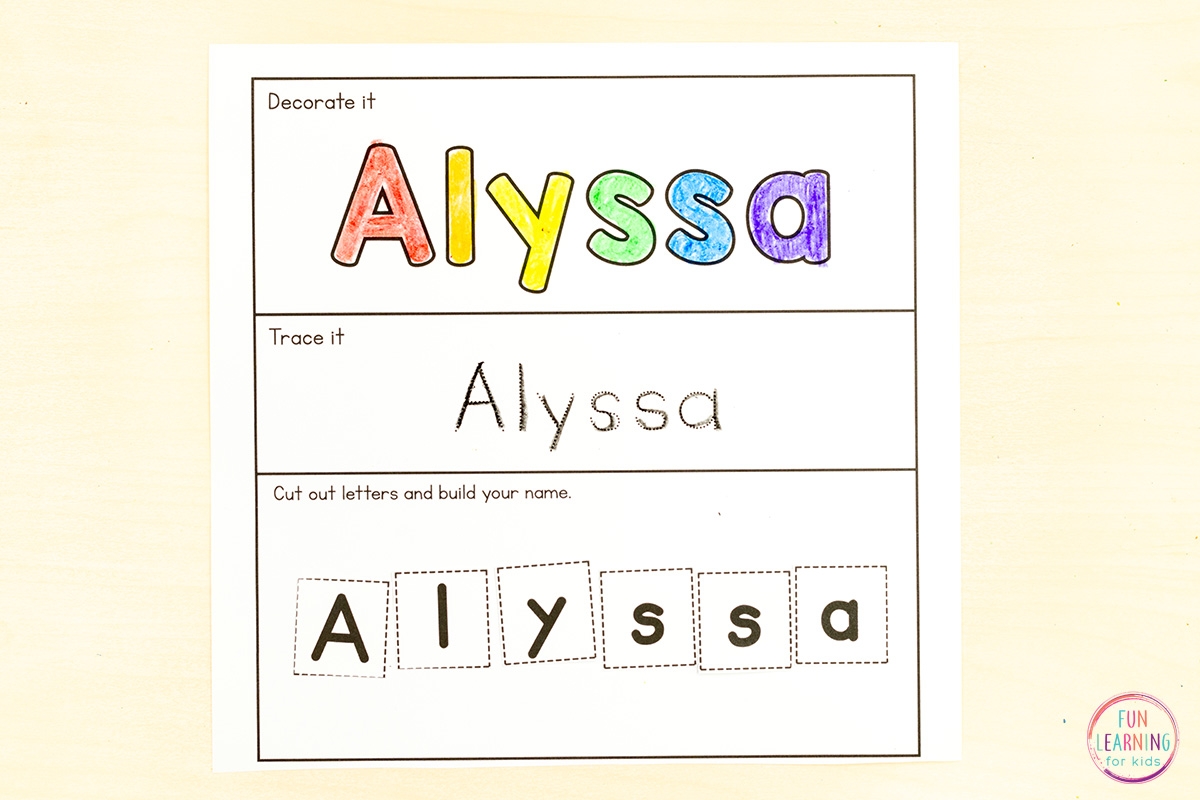 learning to write name