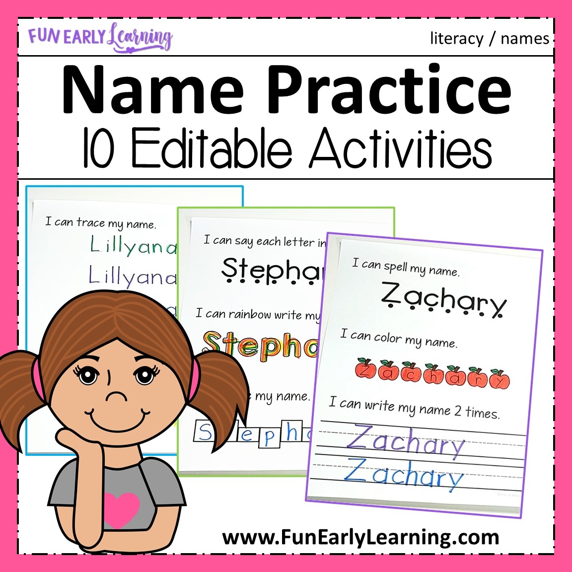 name writing practice sheets