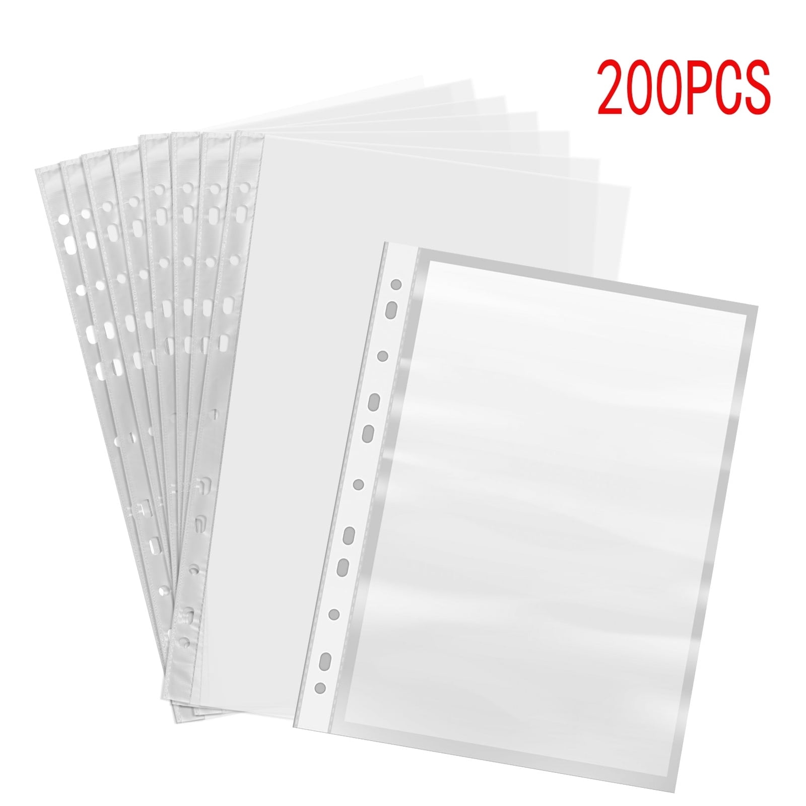 EEEkit 200Pcs Sheet Protectors Clear Binders Document Sleeves 8 2 X 12in A4 Letter Size Walmart