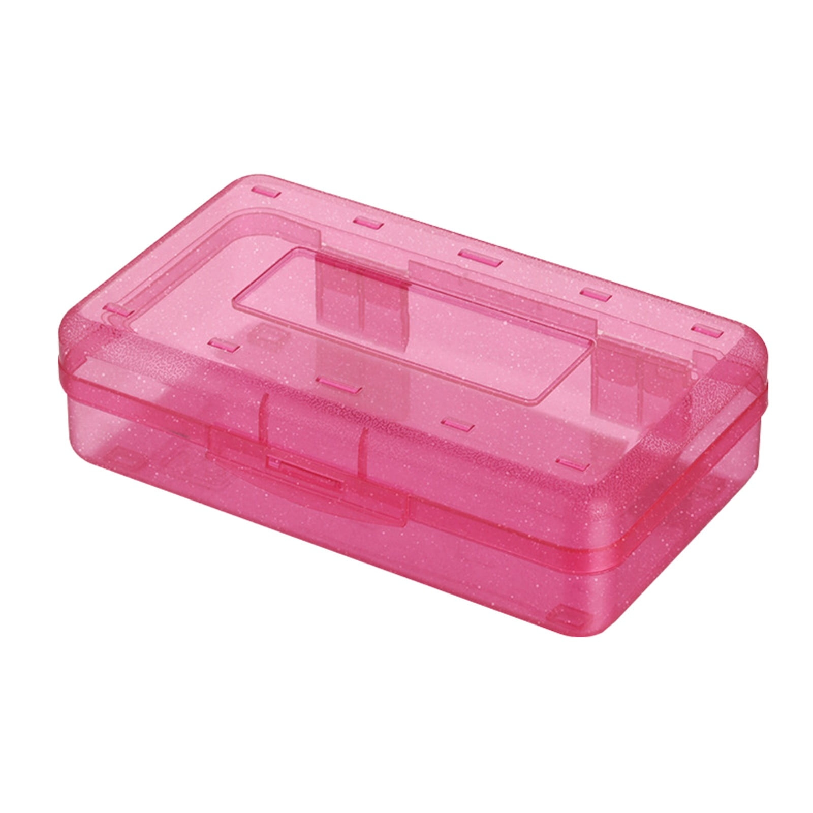 EGNMCR Plastic Pencil Box Large Capacity Snap tight Lid 205x120x60mm Stackable Translucent Walmart