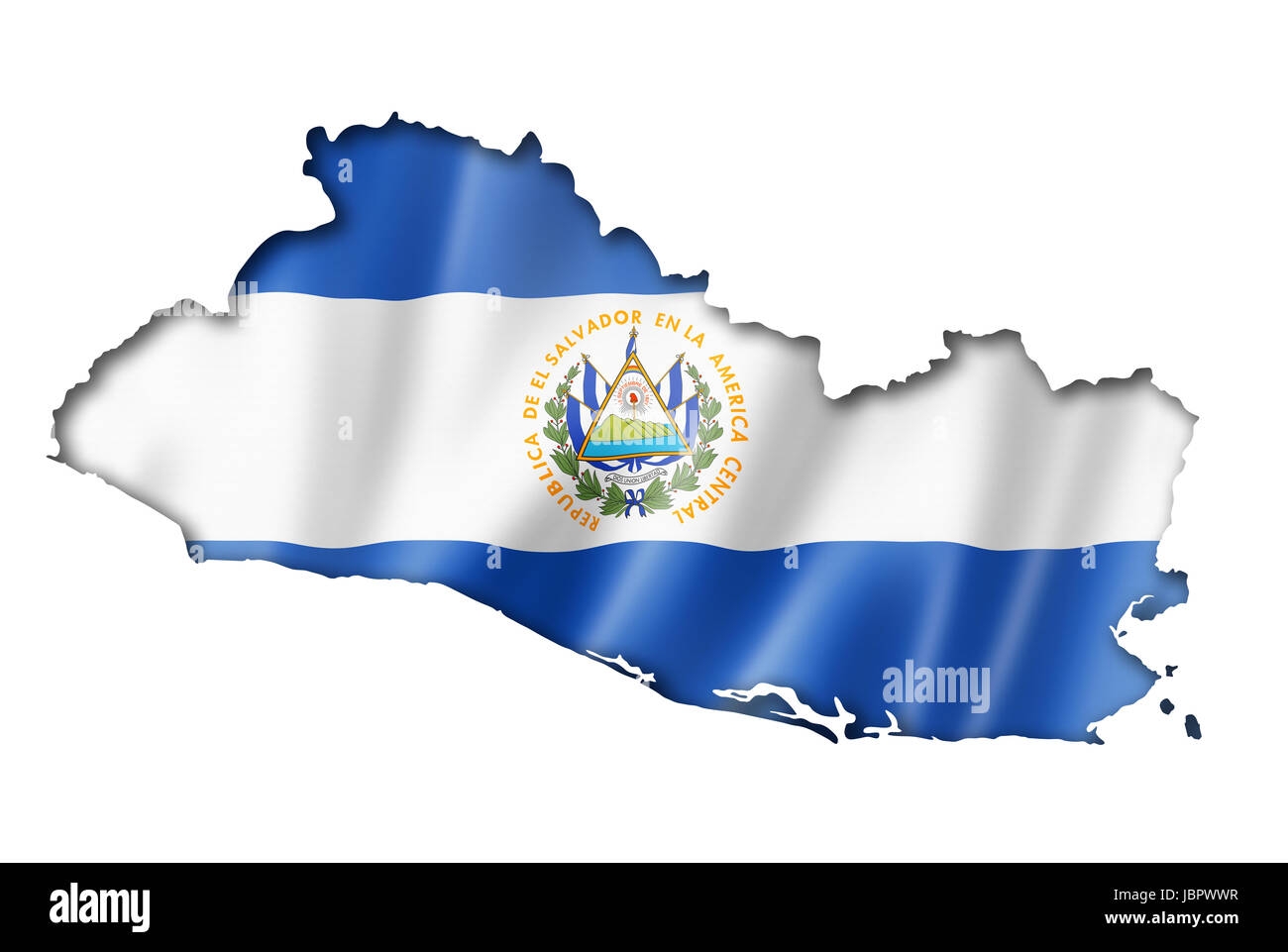 El Salvador Flag Map Three Dimensional Render Isolated On White Stock Photo Alamy