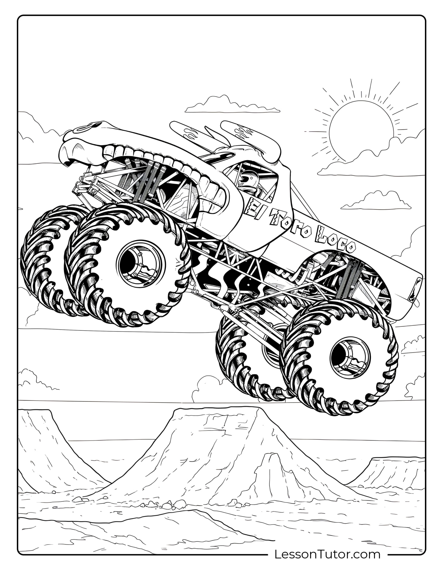 El Toro Loco Coloring Pages Lesson Tutor