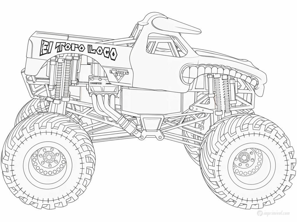 El Toro Loco Monster Jam Coloring Pages Imprimivel