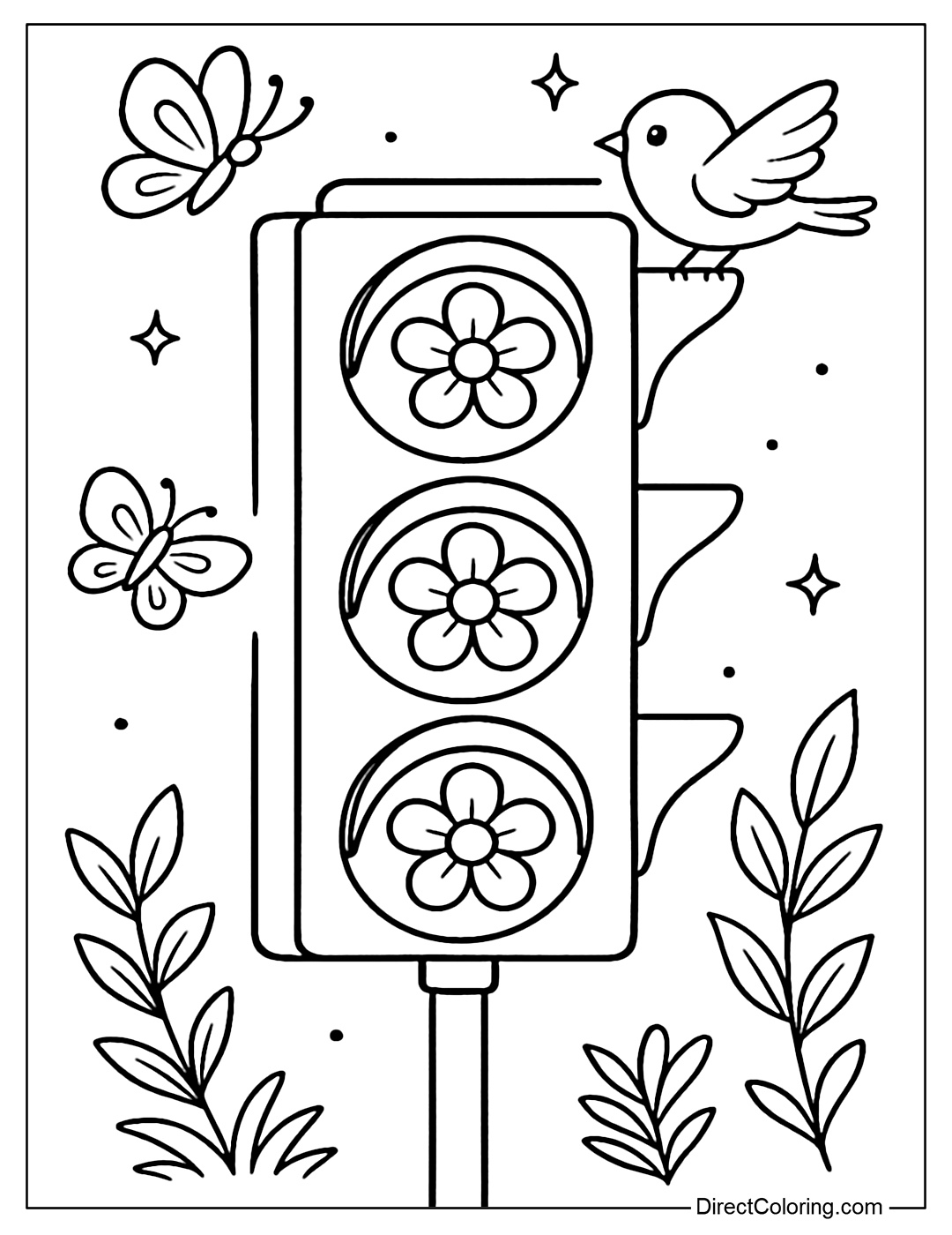 Enchanted Traffic Signs Coloring Pages Free PDF To Download And Print