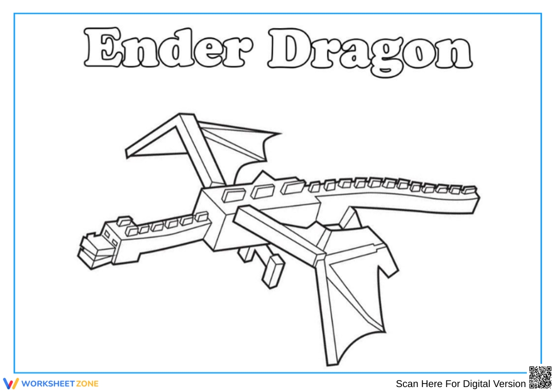 minecraft ender dragon coloring page