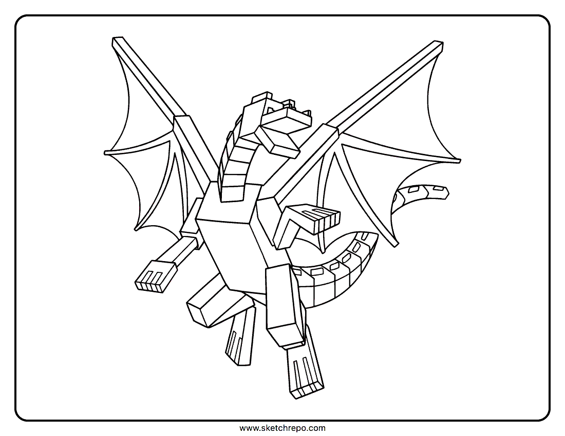 Ender Dragon Minecraft Coloring Page Sketch Repo