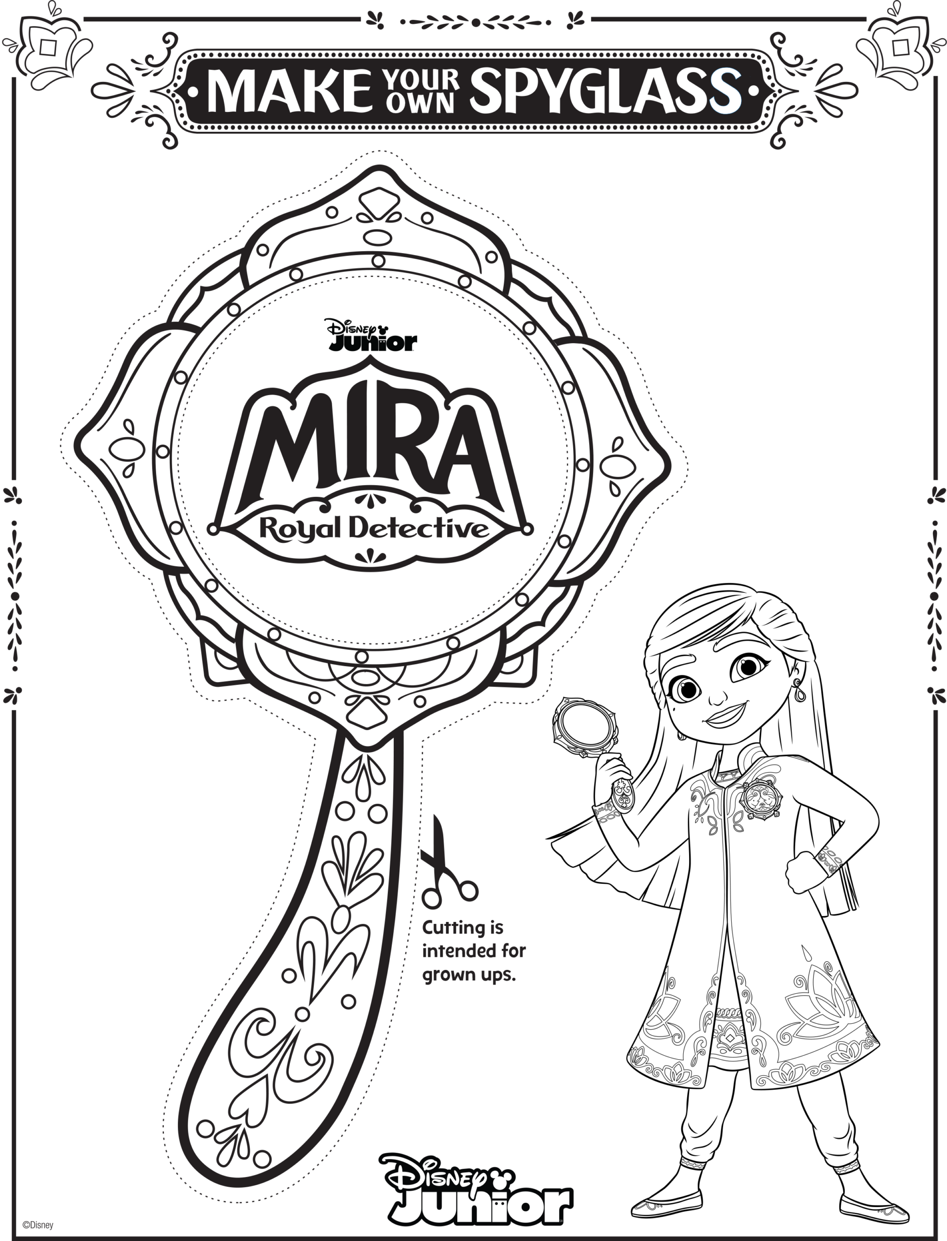 Enjoy These Three Mira Royal Detective Coloring Sheets Disney News