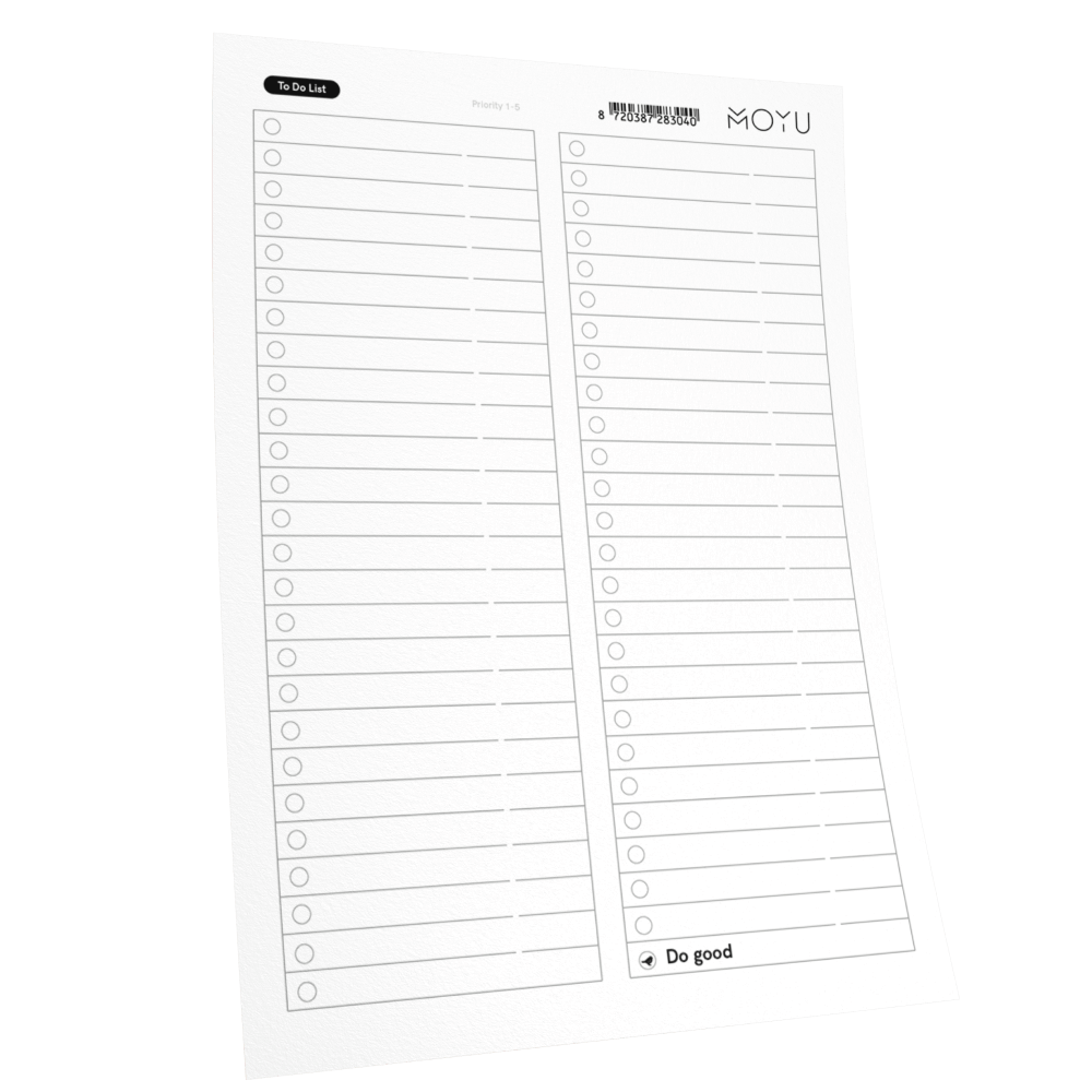 Erasable To Do List MOYU Productivity Sheets