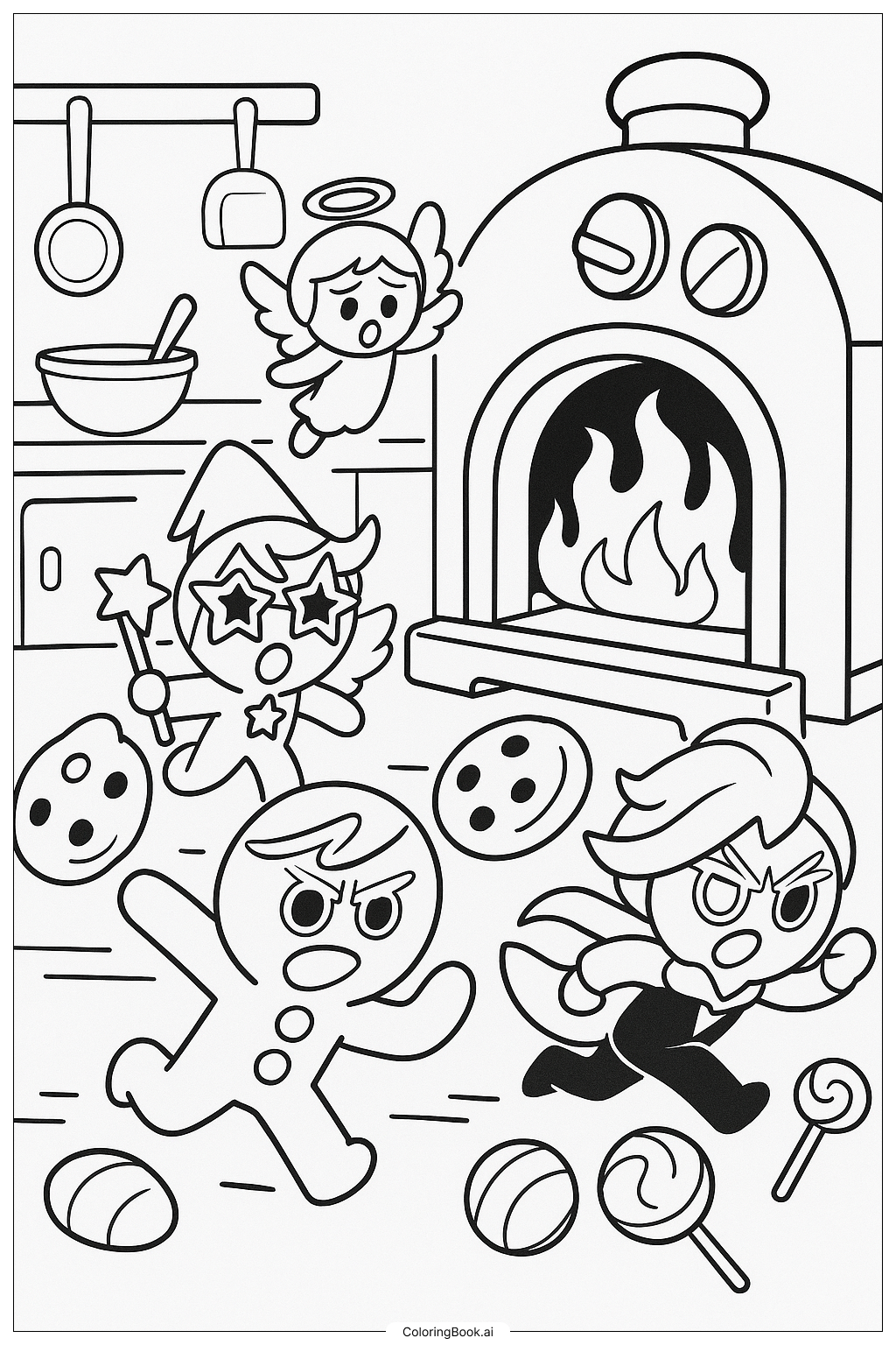 Escaping The Witchs Oven In Cookie Run Kingdom Coloring Page Free PDF PNG Printable 