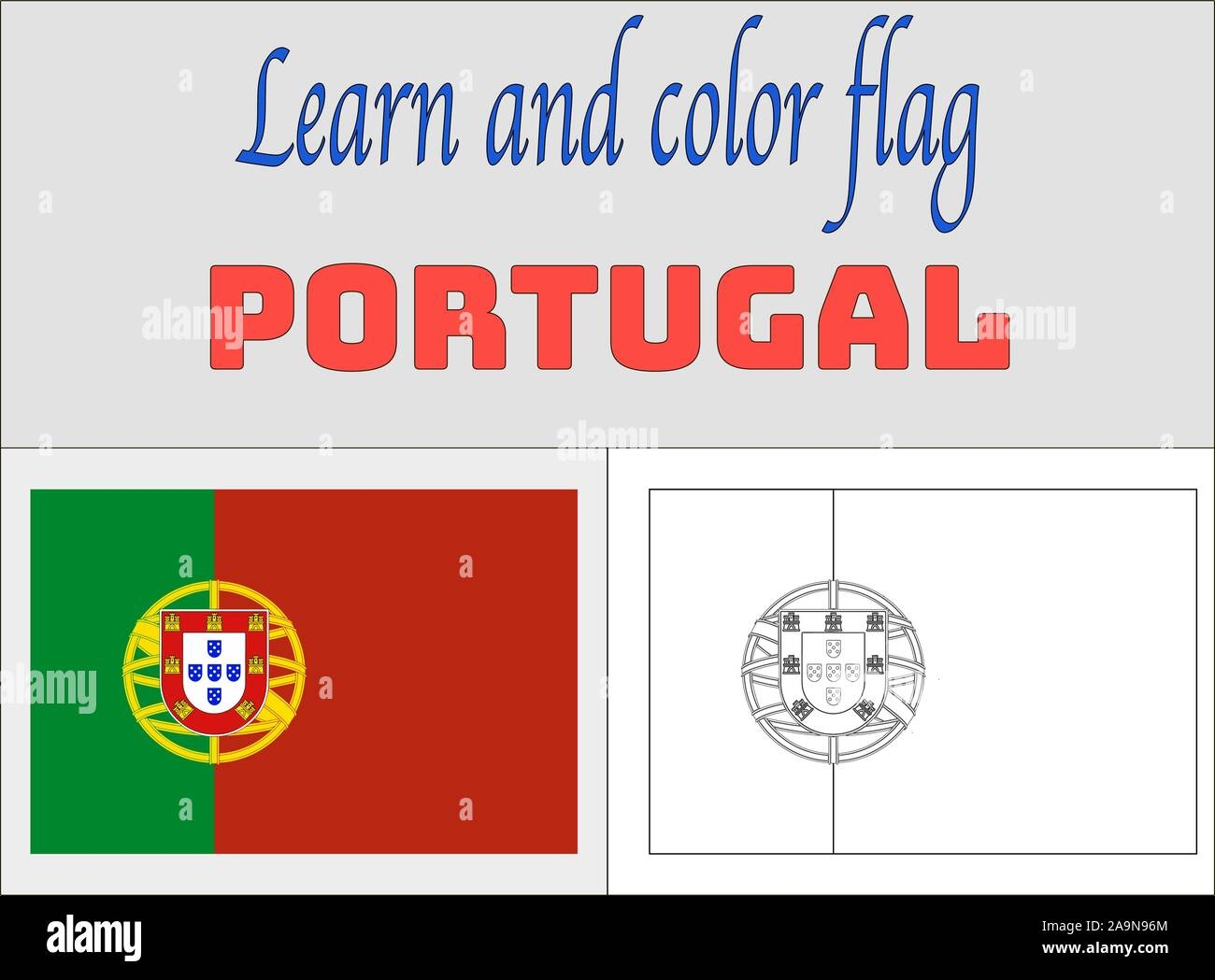 flag of portugal coloring page