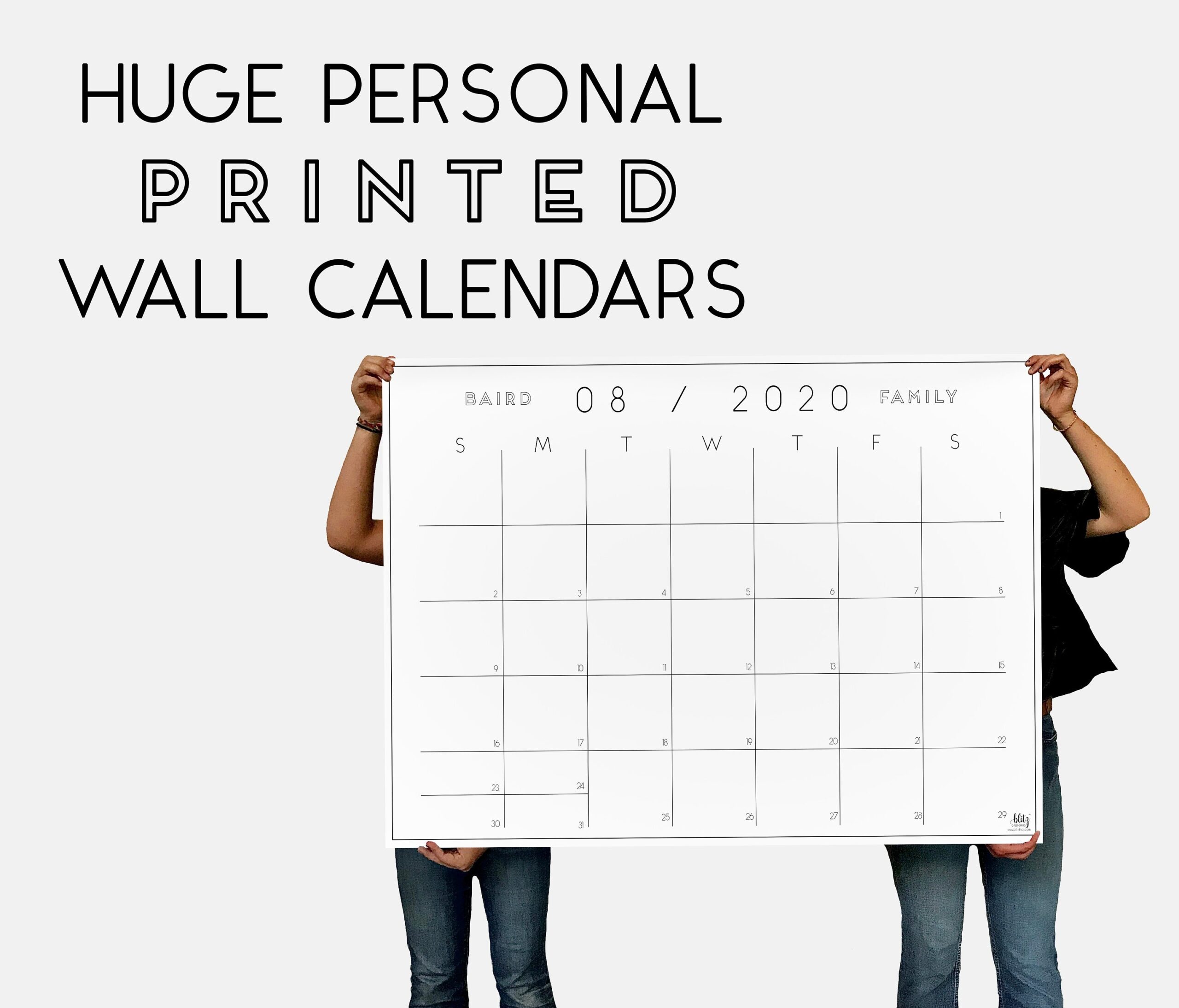 Extra Large Monthly Personalized Printed Wall Calendars 24 x16 36 x24 Or 48 x36 Etsy Hong Kong