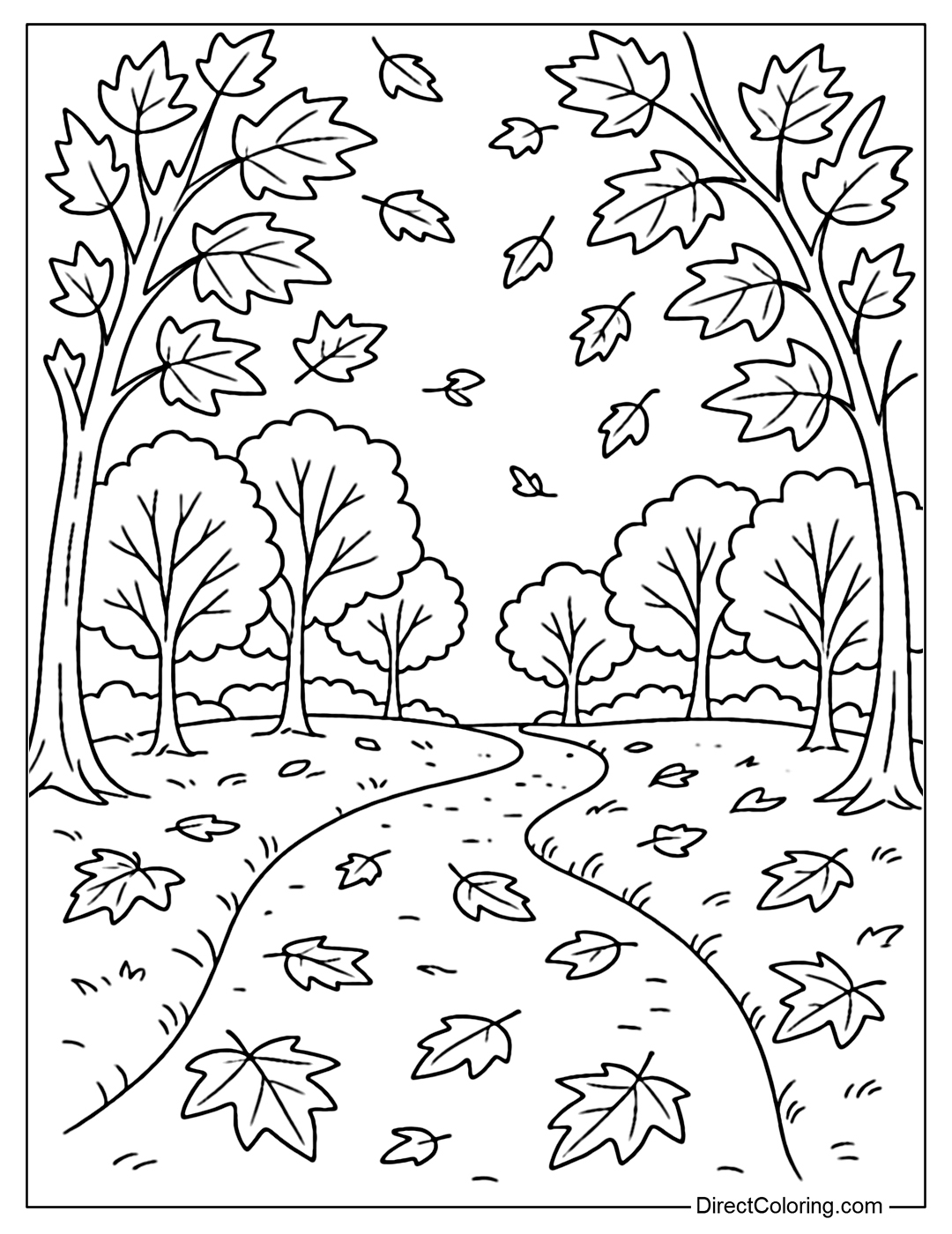 Fall Leaves Coloring Pages Free PDF To Download And Print