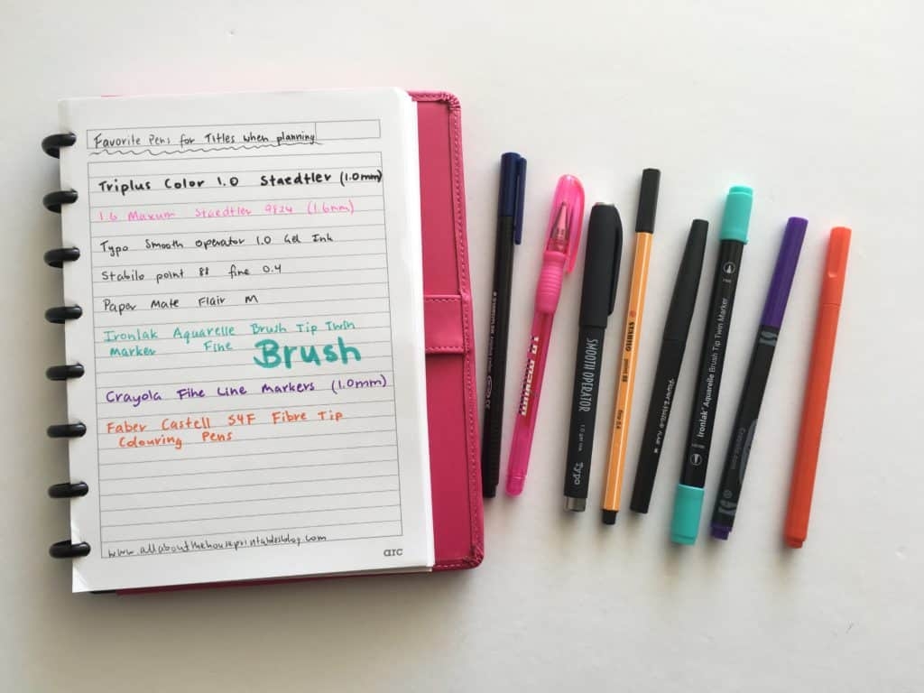 Favorite Pens For Writing Headings In My Planner All About Planners