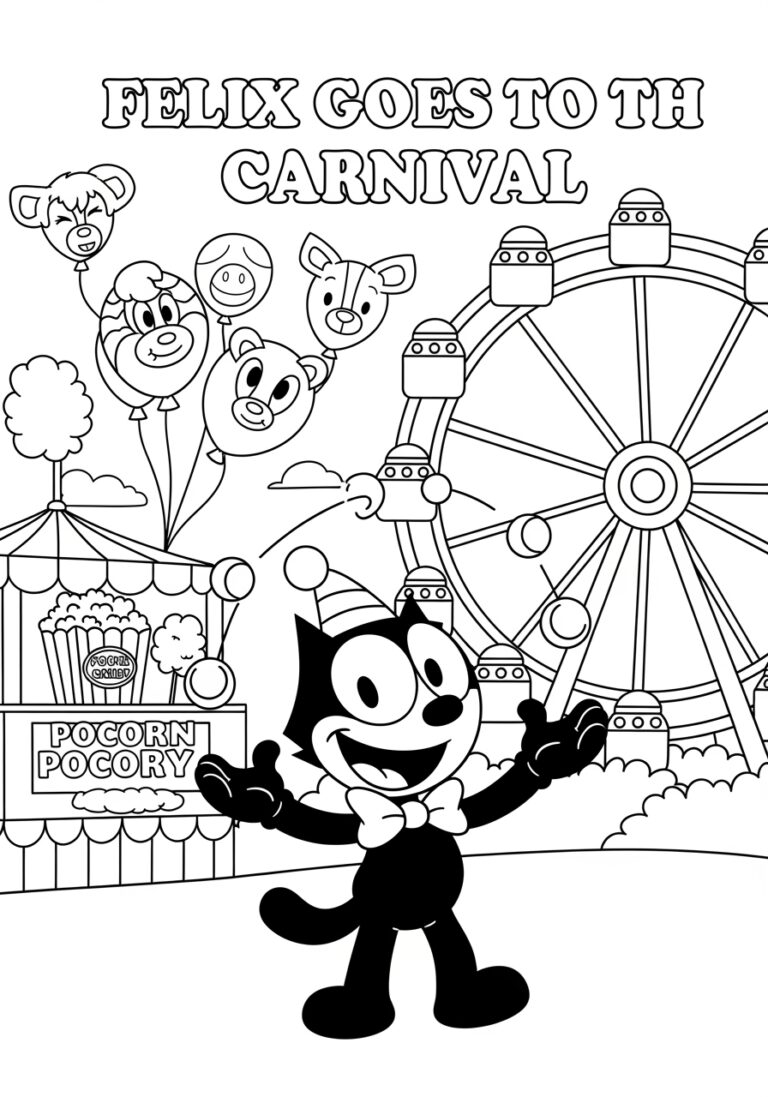Felix The Cat Coloring Pages Free Printable Fun 