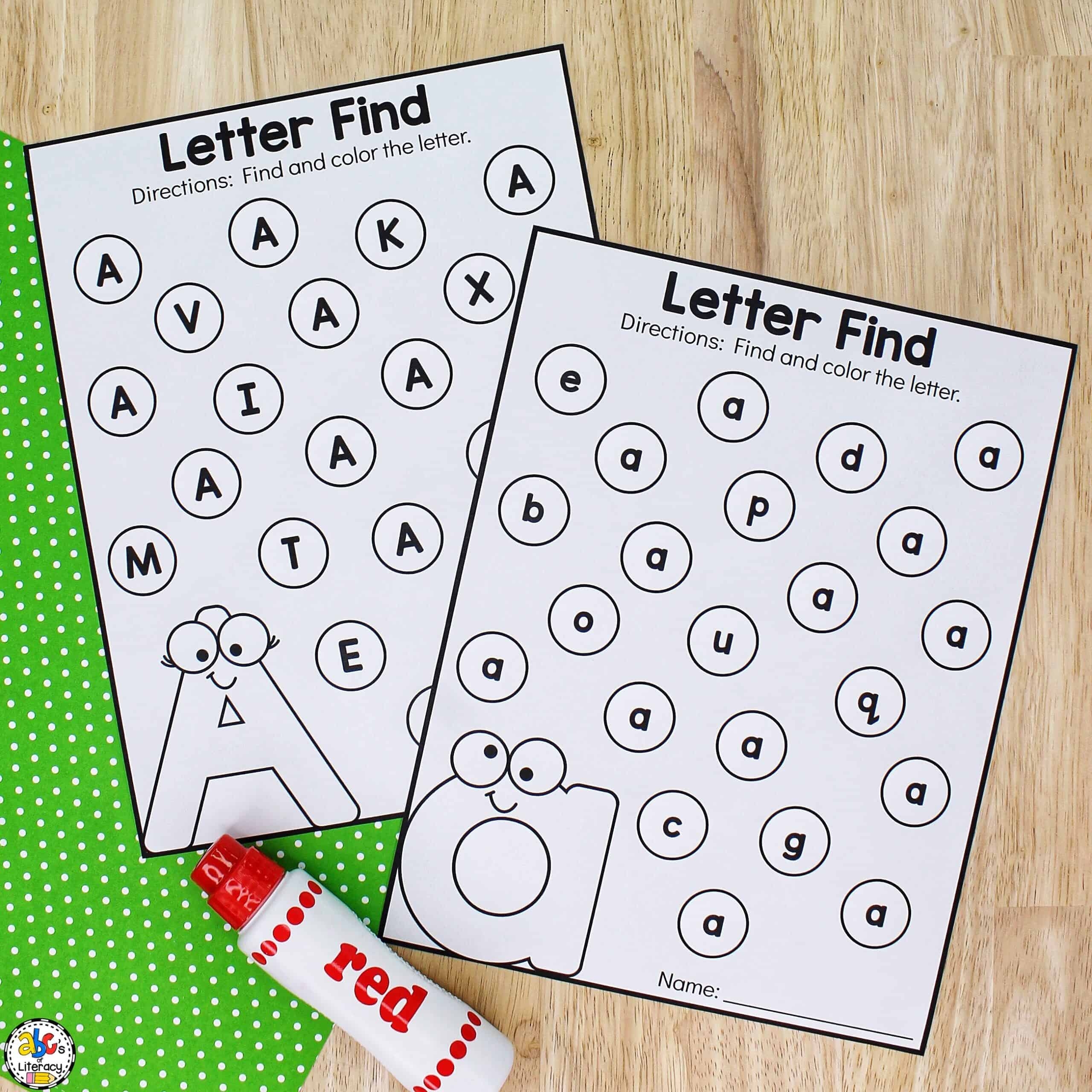 find the letter a worksheet