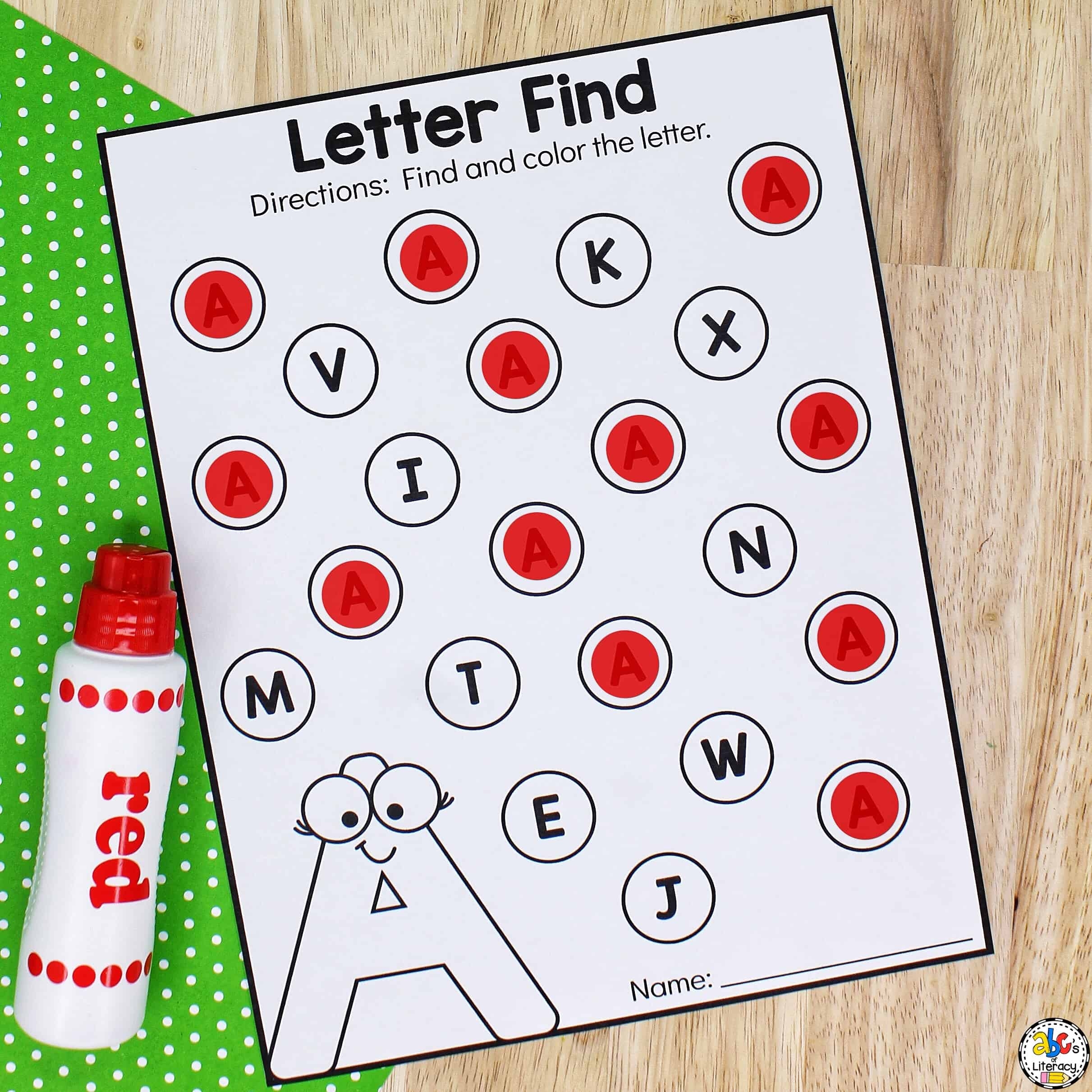 find the letter a worksheets