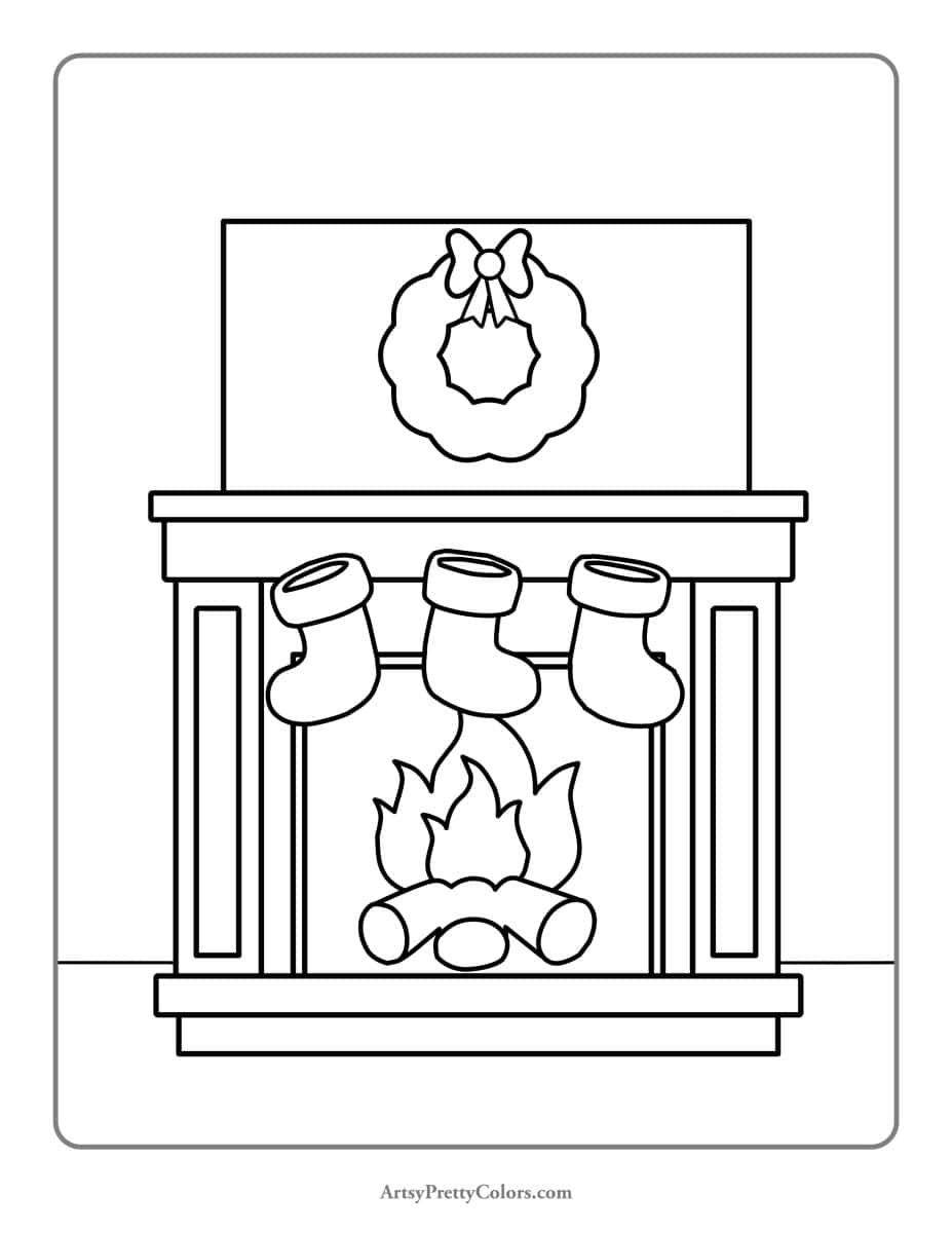 Fireplace Coloring Pages To Print For Free Artsy Pretty Colors