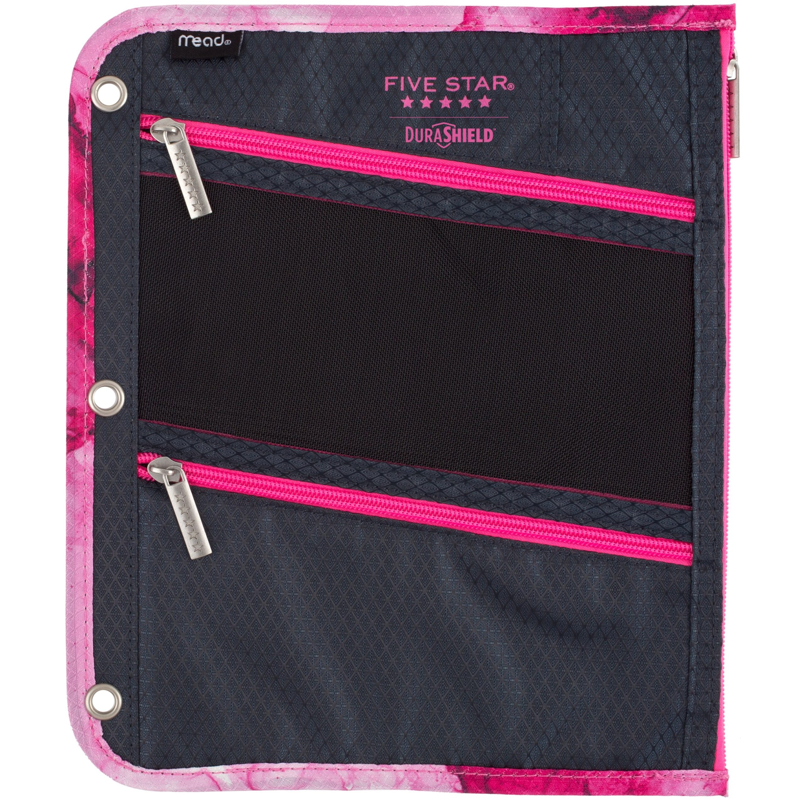 Five Star Brandclub FIVE STAR DuraShield Mesh Pencil Case Pink 11 X 9 In