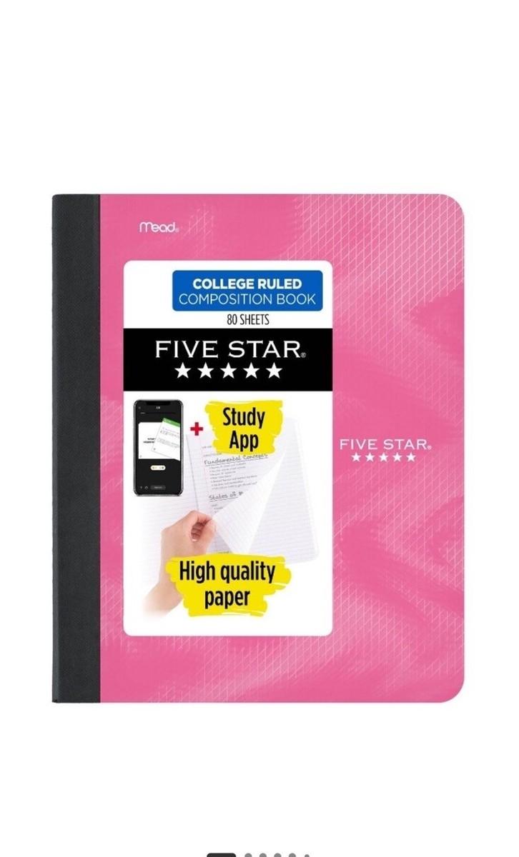 Five Star College Ruled 80ct ActiveComposition CR Book Pink set Of 2 EBay