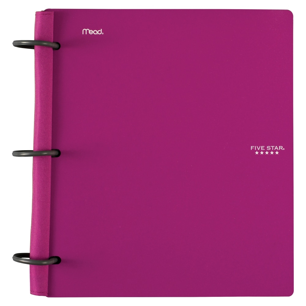 Five Star FiveStar Flex 1 12 Hybrid NoteBinder Letter 300 Sheets 3 ring Binding College Quad Ruled 8 1 2 X 11 Berry Cover Durable Divider Flexible Opaque TechLock Ring 1 Each OfficeSupply