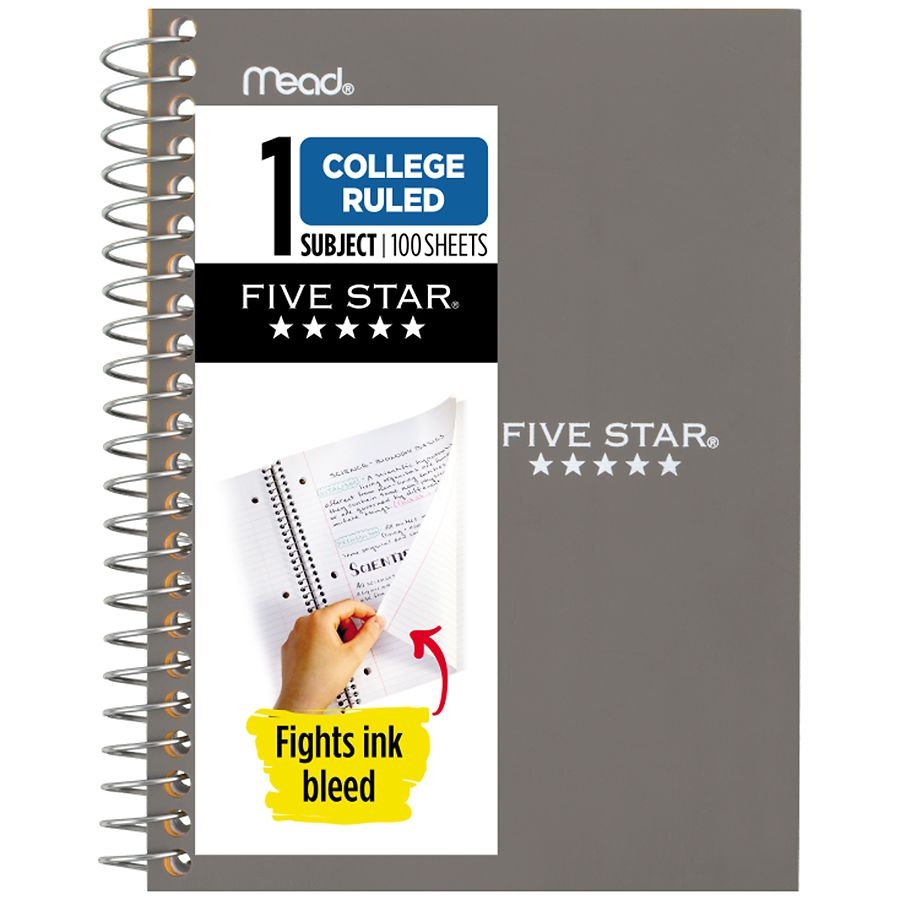 Five Star Personal Spiral Notebook College Ruled 4 3 8 X 7 Orange Walgreens