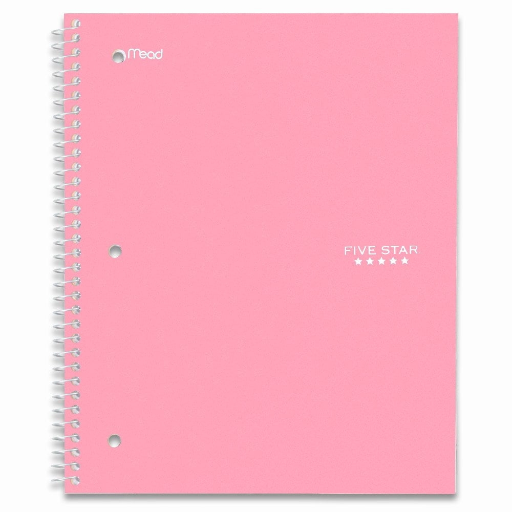 Five Star Wirebound Trend Notebook 1 Subject Legal Rule 10 1 2 X 8 100 Sheets Pink MEA72049 Walmart