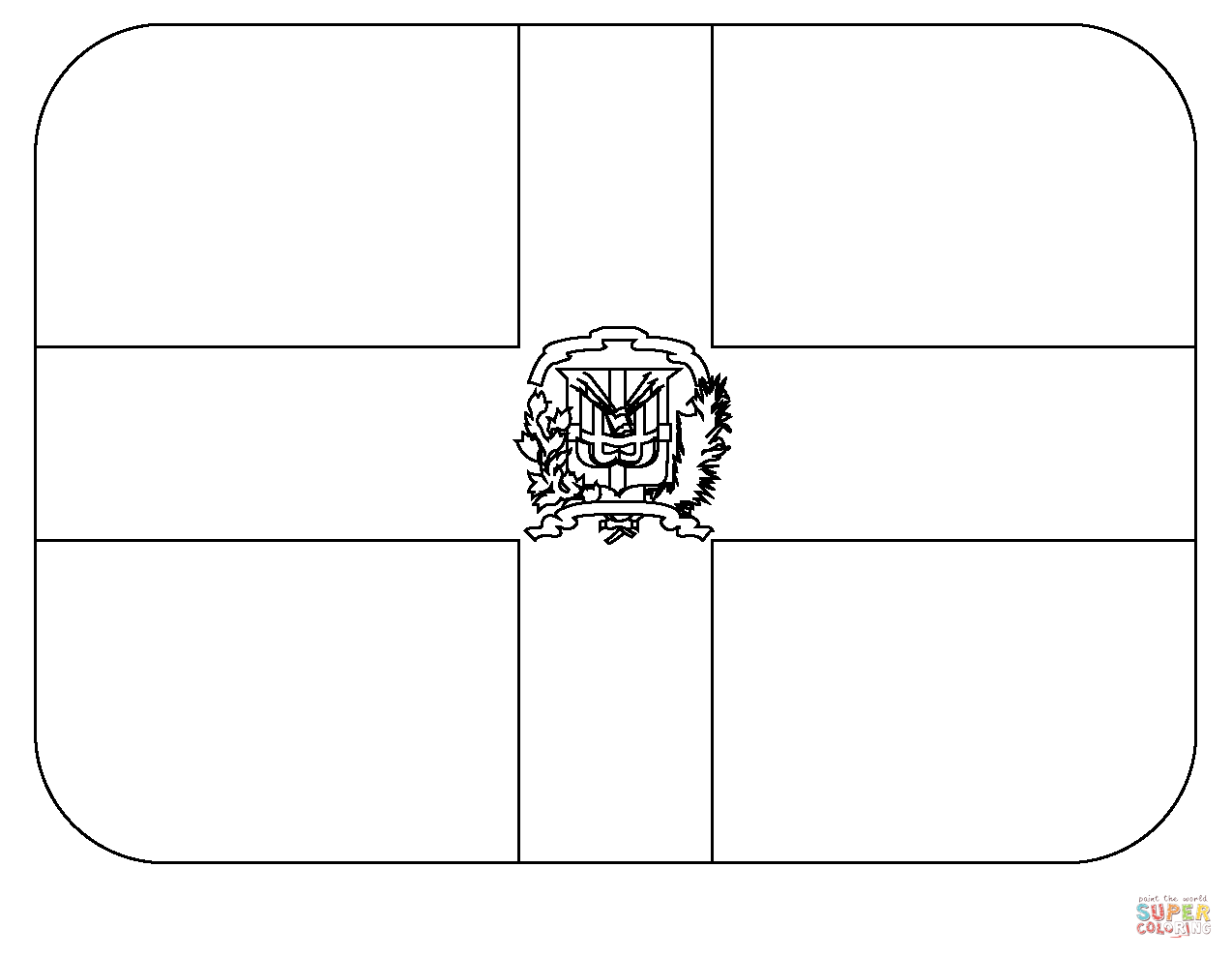 Flag Of Dominican Republic Emoji Coloring Page Free Printable