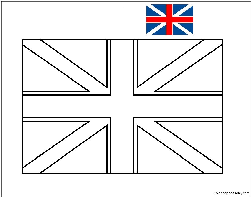 great britain flag coloring page