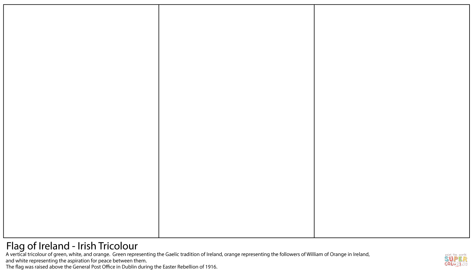 Flag Of Ireland Coloring Page Free Printable