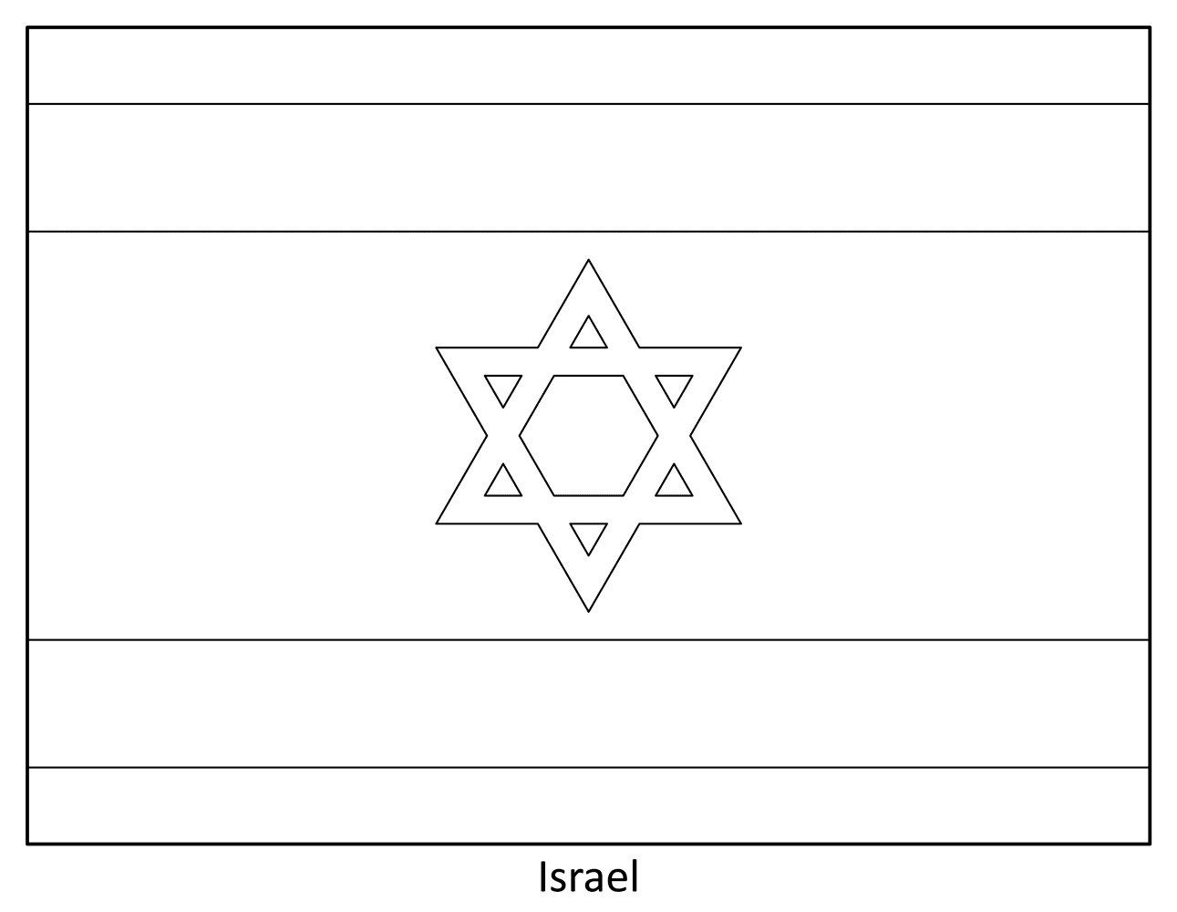 Flag Of Israel Coloring Page Free Printable
