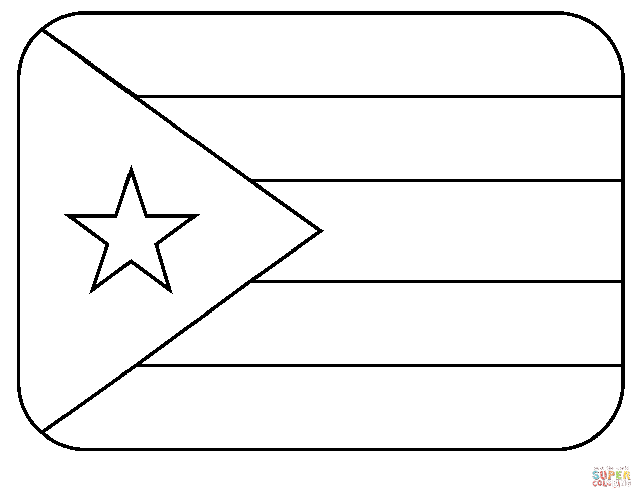 Flag Of Puerto Rico Emoji Coloring Page Free Printable