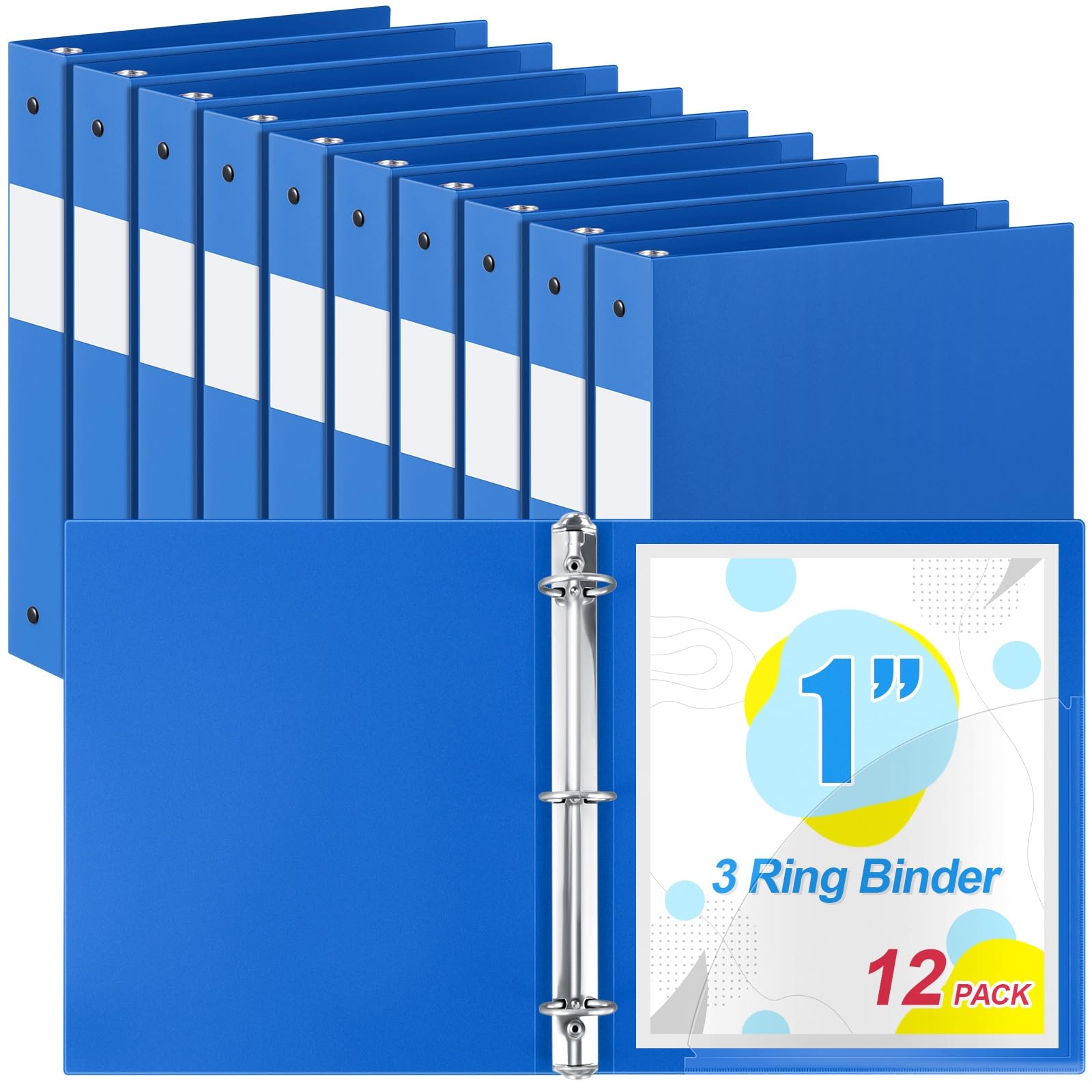 Flexible 3 Ring Plastic Binder 1 Inch Bulk Binders For Office School Blue L EBay