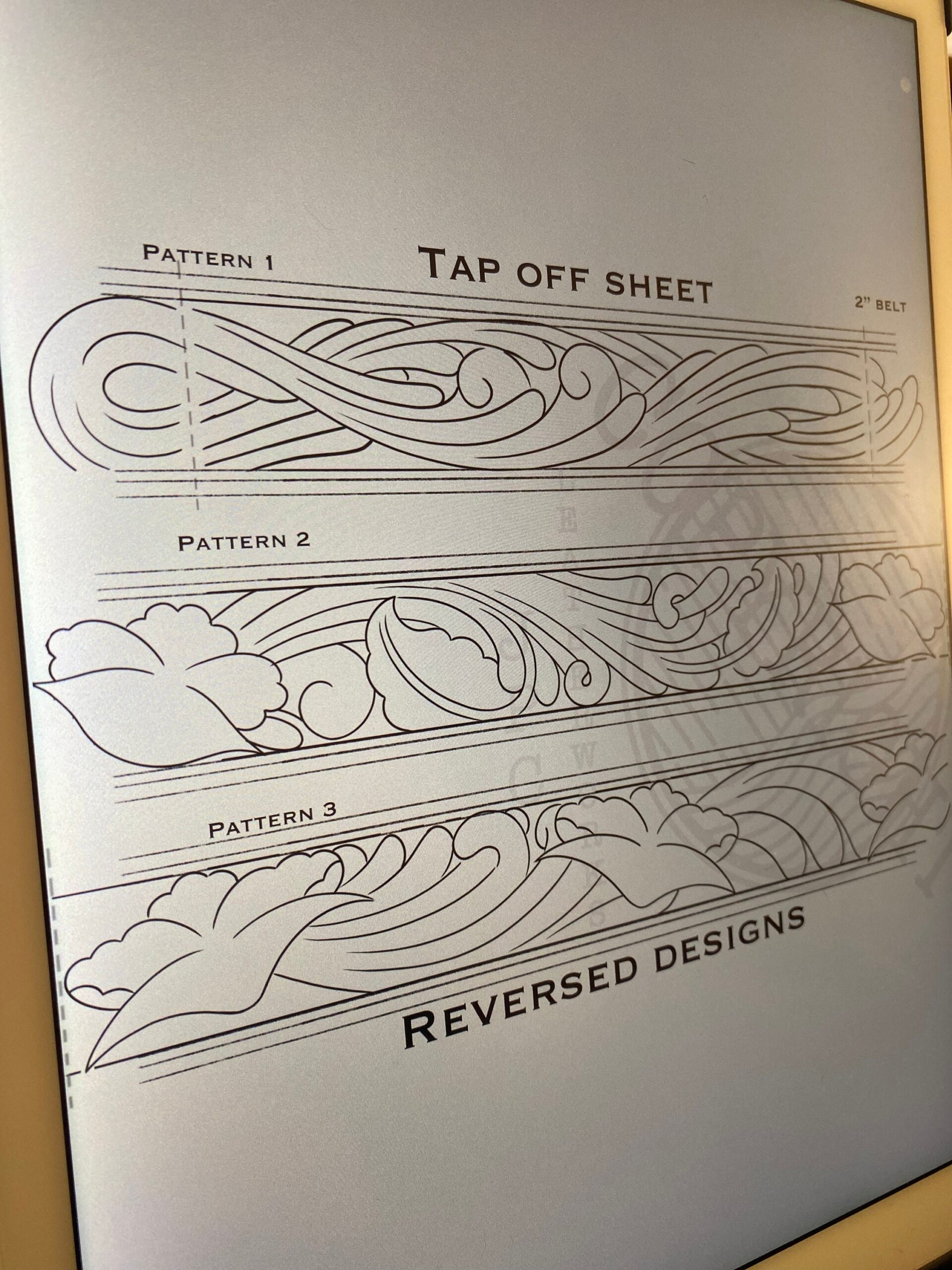 printable belt tooling patterns