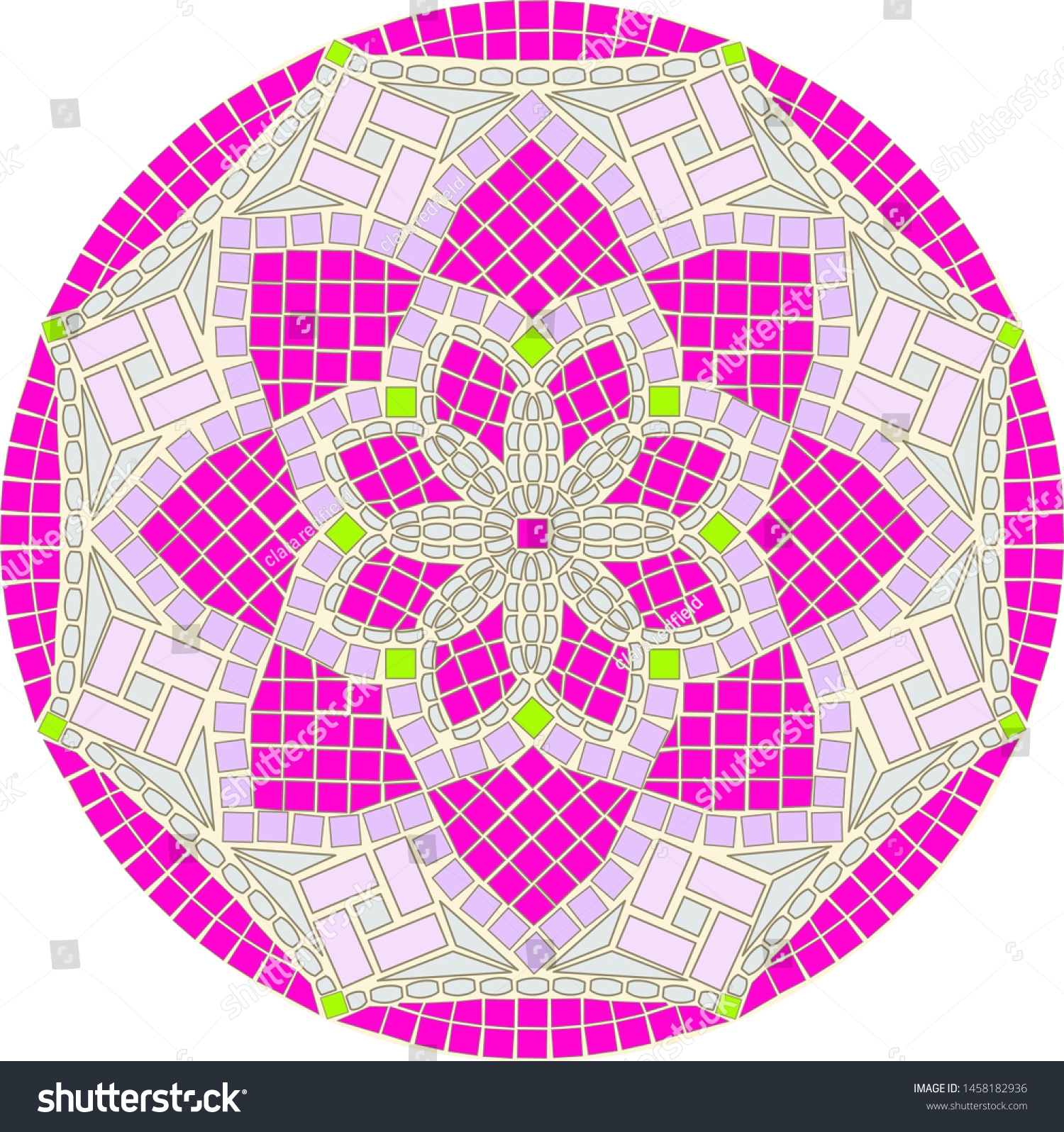 Flower Mandala Venetian Mosaic Pattern Printable Stock Vector Royalty Free 1458182936 Shutterstock
