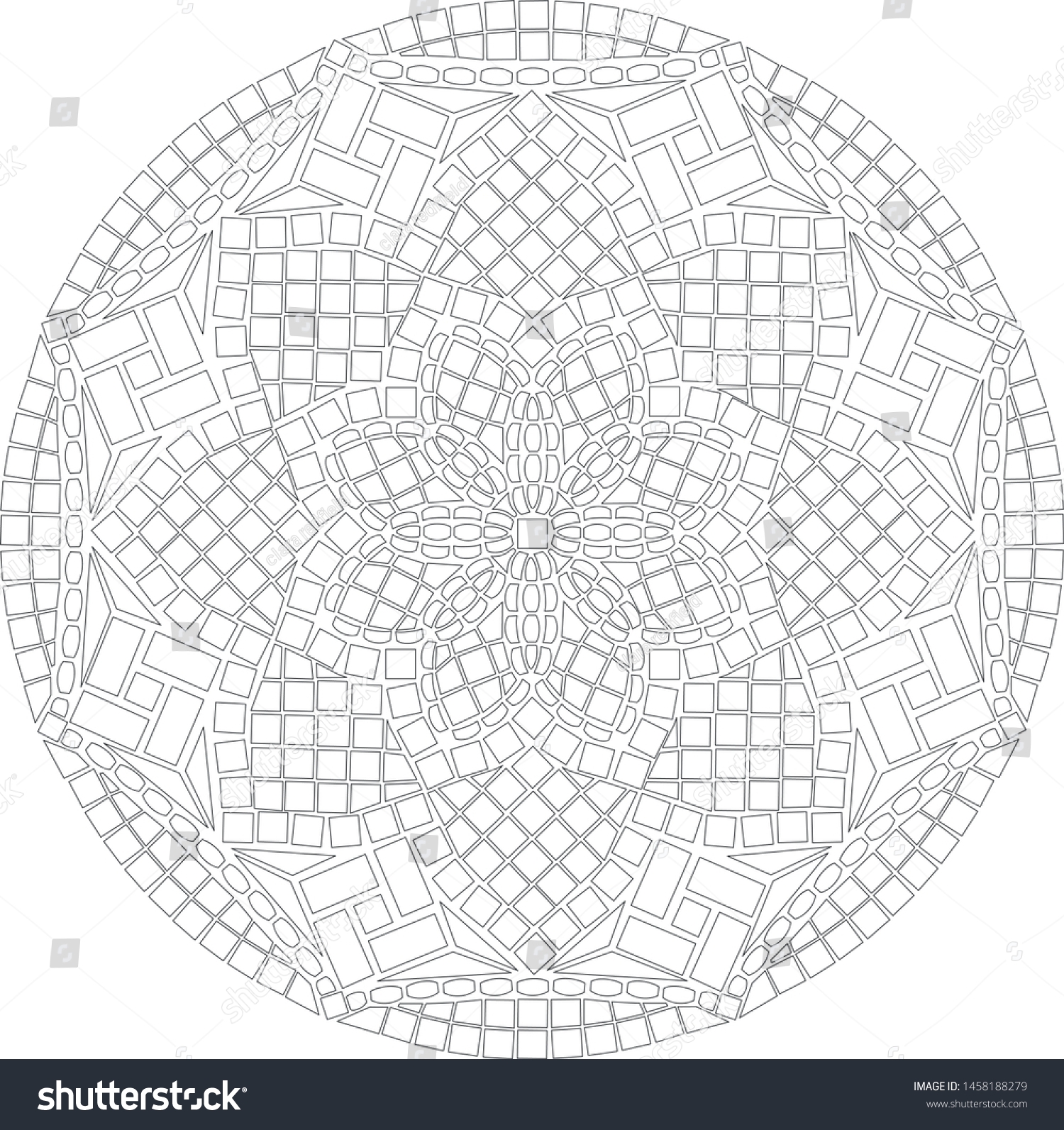 Flower Mandalavenetian Mosaic Pattern Printable Package Stock Vector Royalty Free 1458188279 Shutterstock