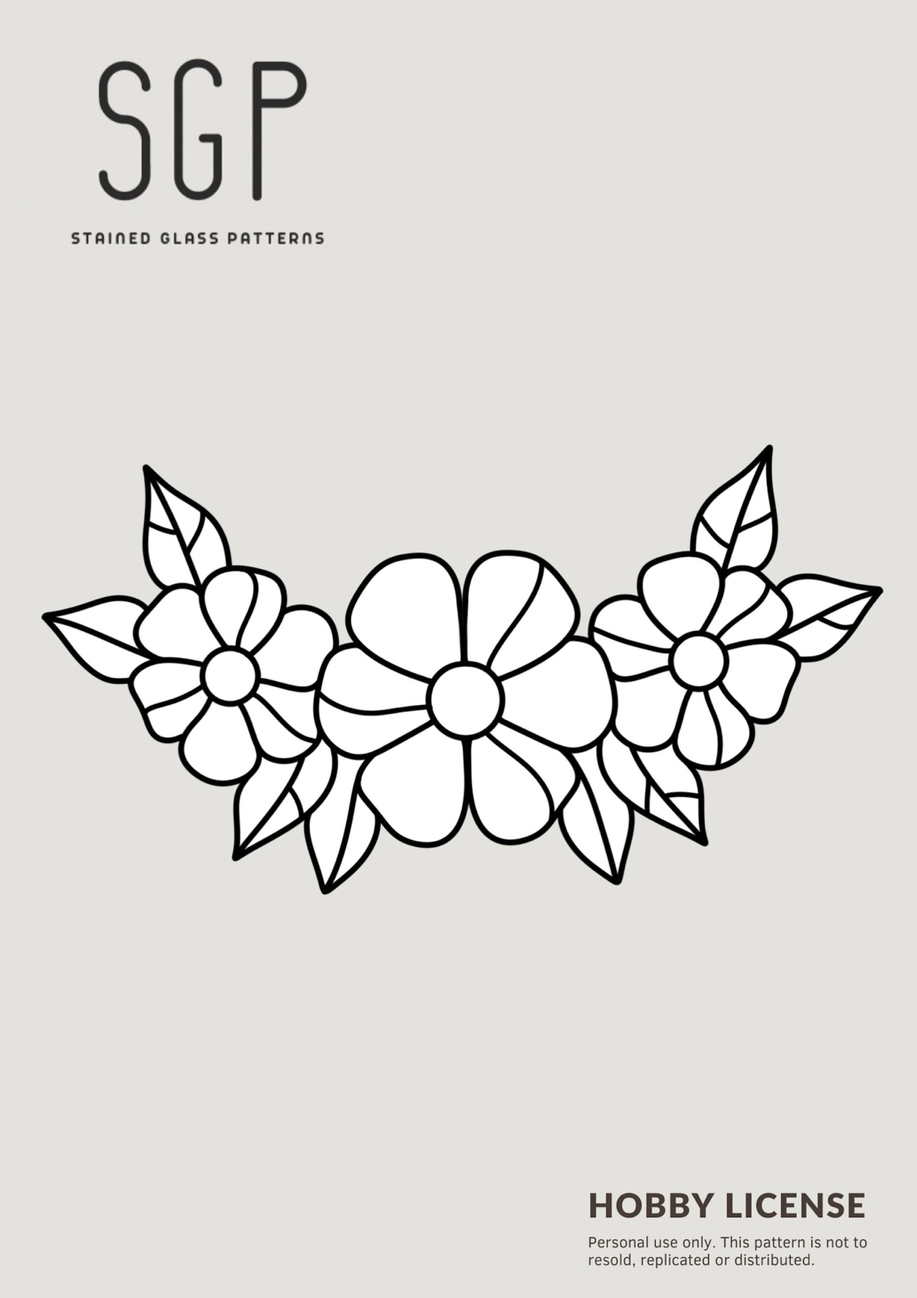 Flower Stained Glass Pattern Boho Floral Design PDF Pattern Etsy Hong Kong