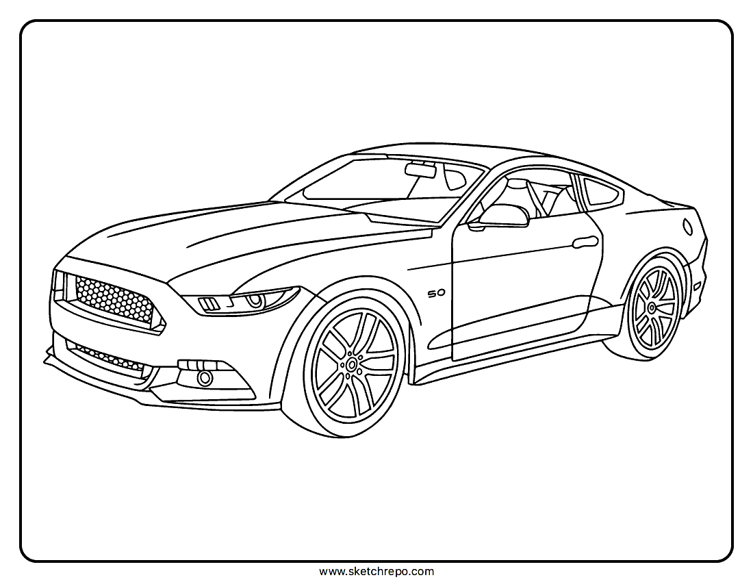 coloring pages of a mustang