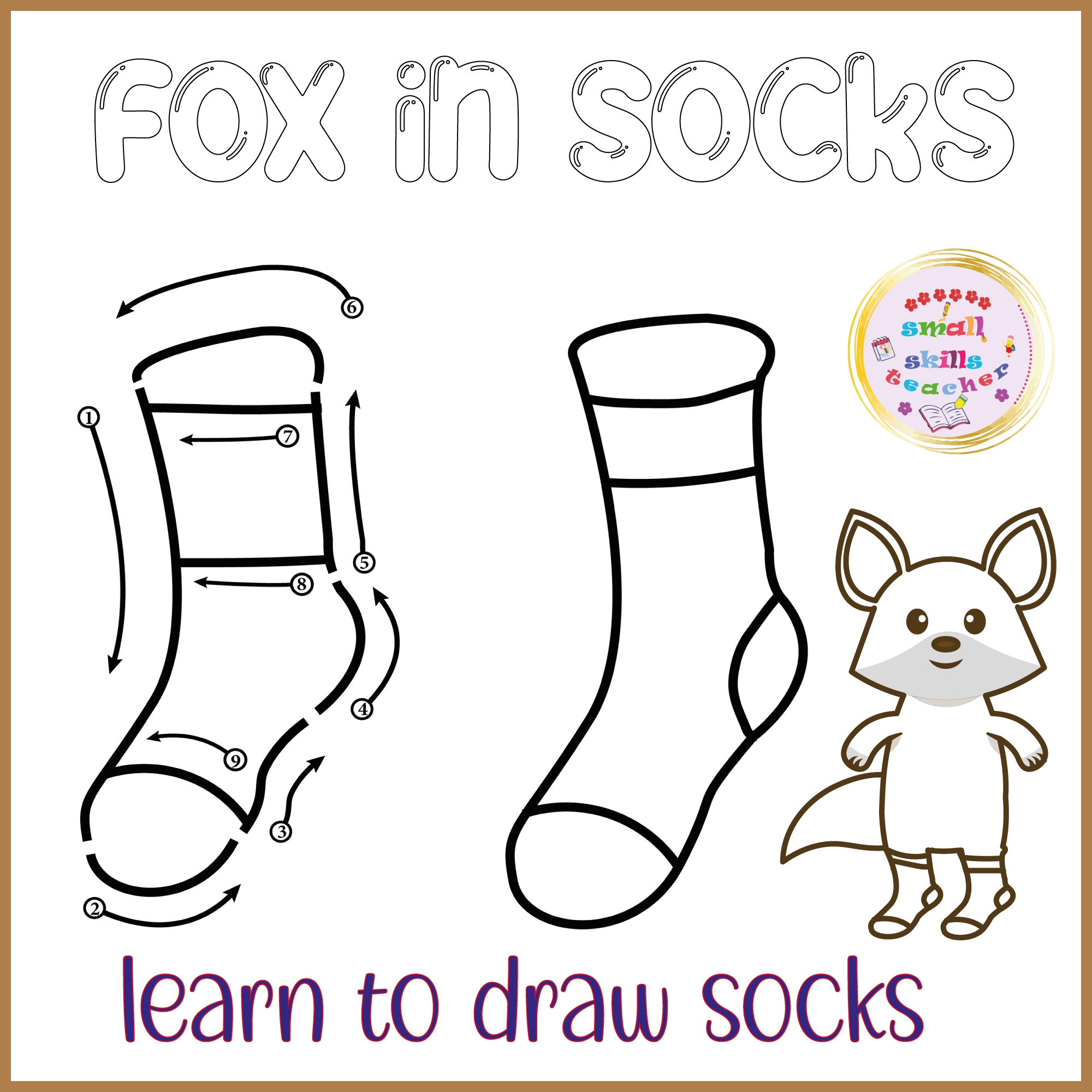 fox in socks coloring pages