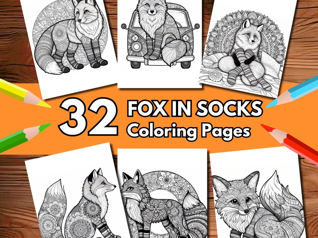 fox in socks coloring sheet