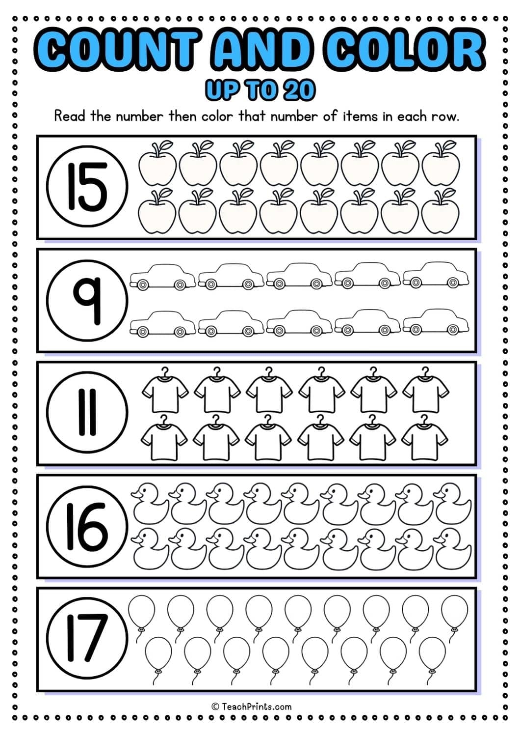 number counting sheets