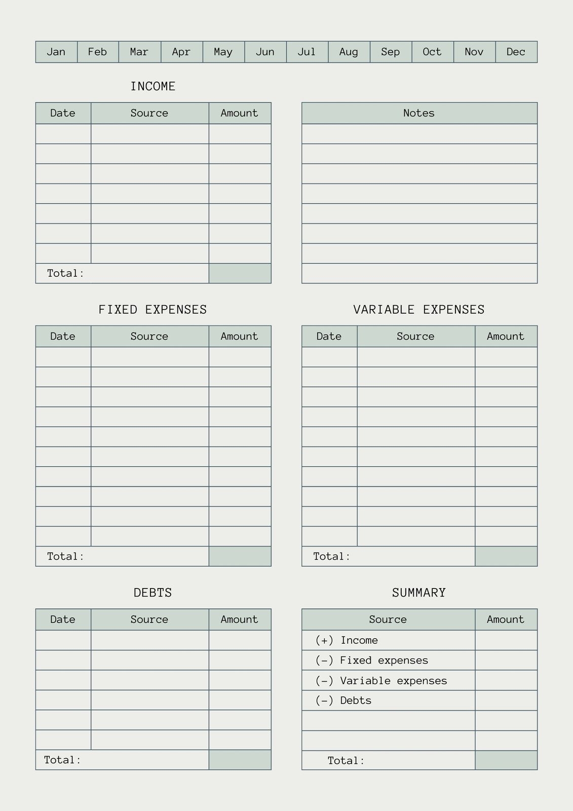 budget and finance planner