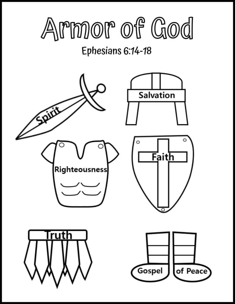 armor of god coloring pictures