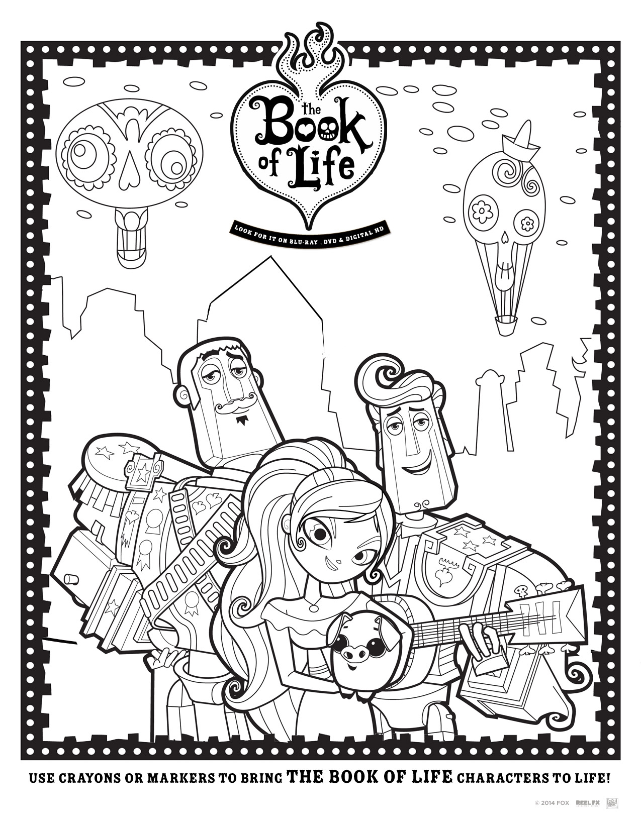 Free Book Of Life Coloring Pages And Activity Sheets BOLinsiders
