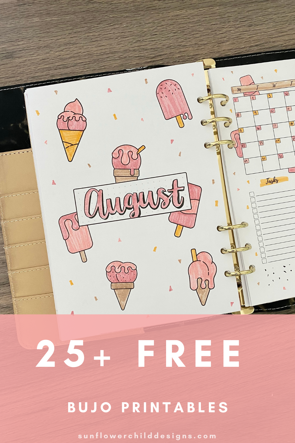 Free Bullet Journal Printables 25 Pages With Doodles Sunflower Child Designs