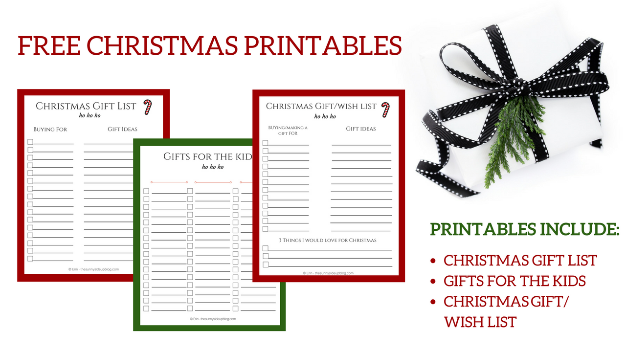 christmas gift list printable