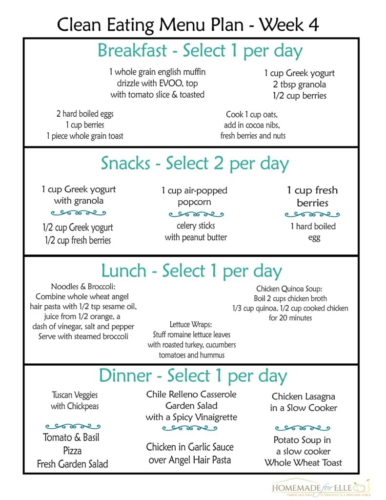 Free Clean Eating Meal Plan On A Budget
