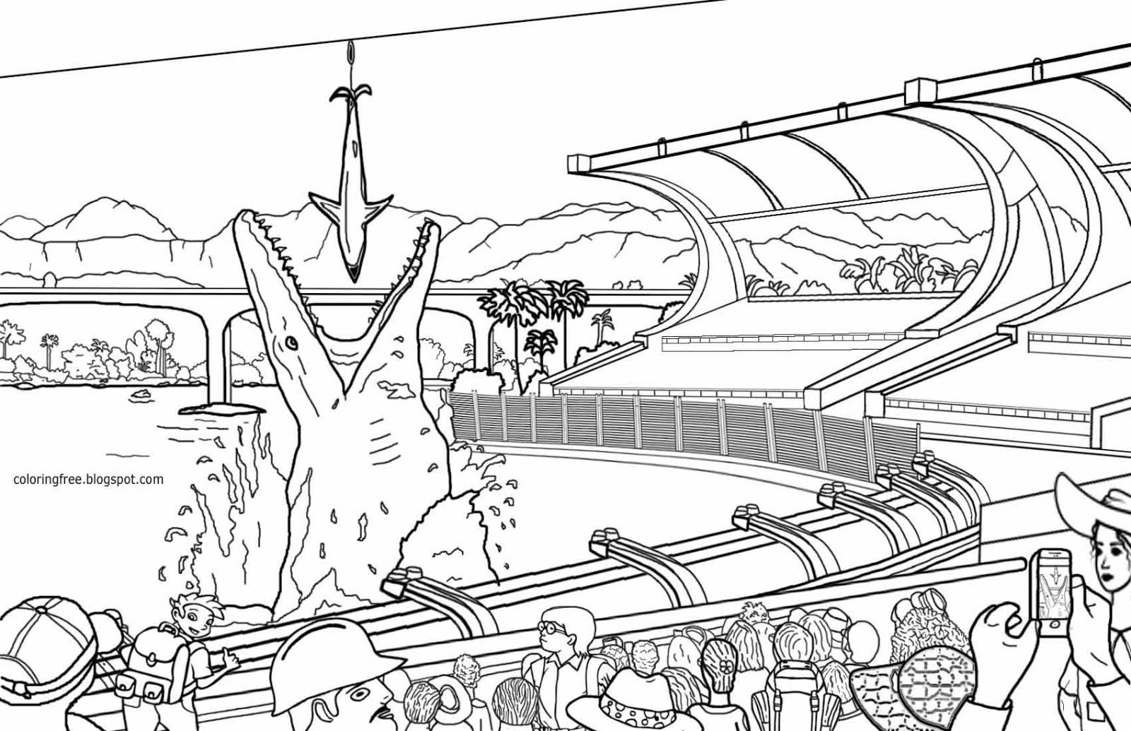 jurassic world dinosaurs coloring pages