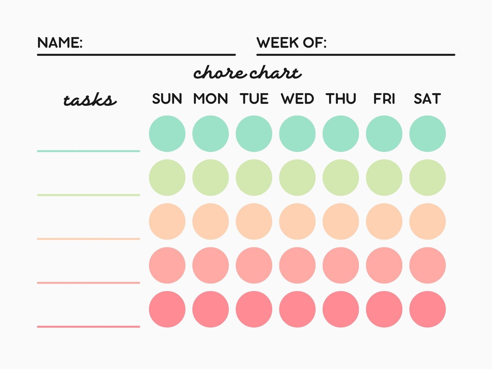 custom chore chart