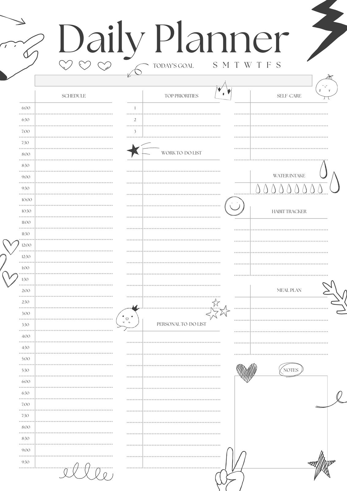 planner with daily pages