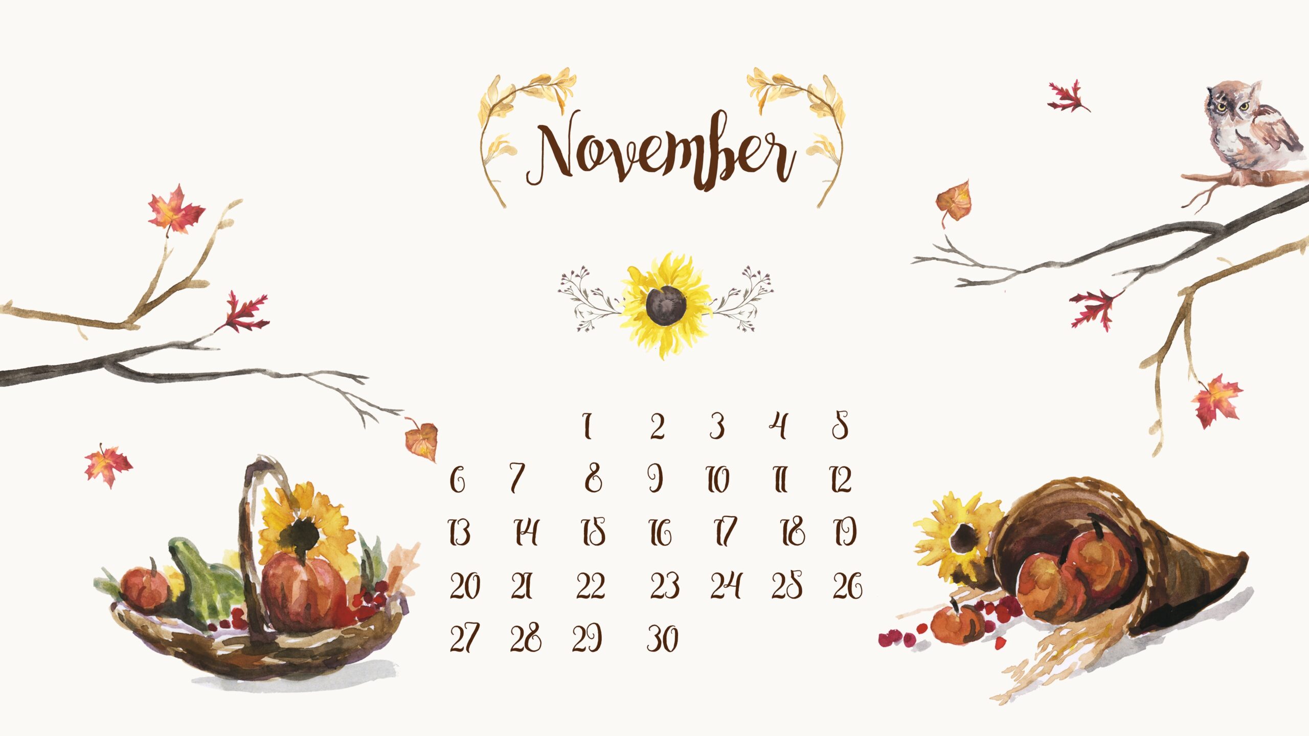 Free Desktop Calendar Background November Seasons Of Light